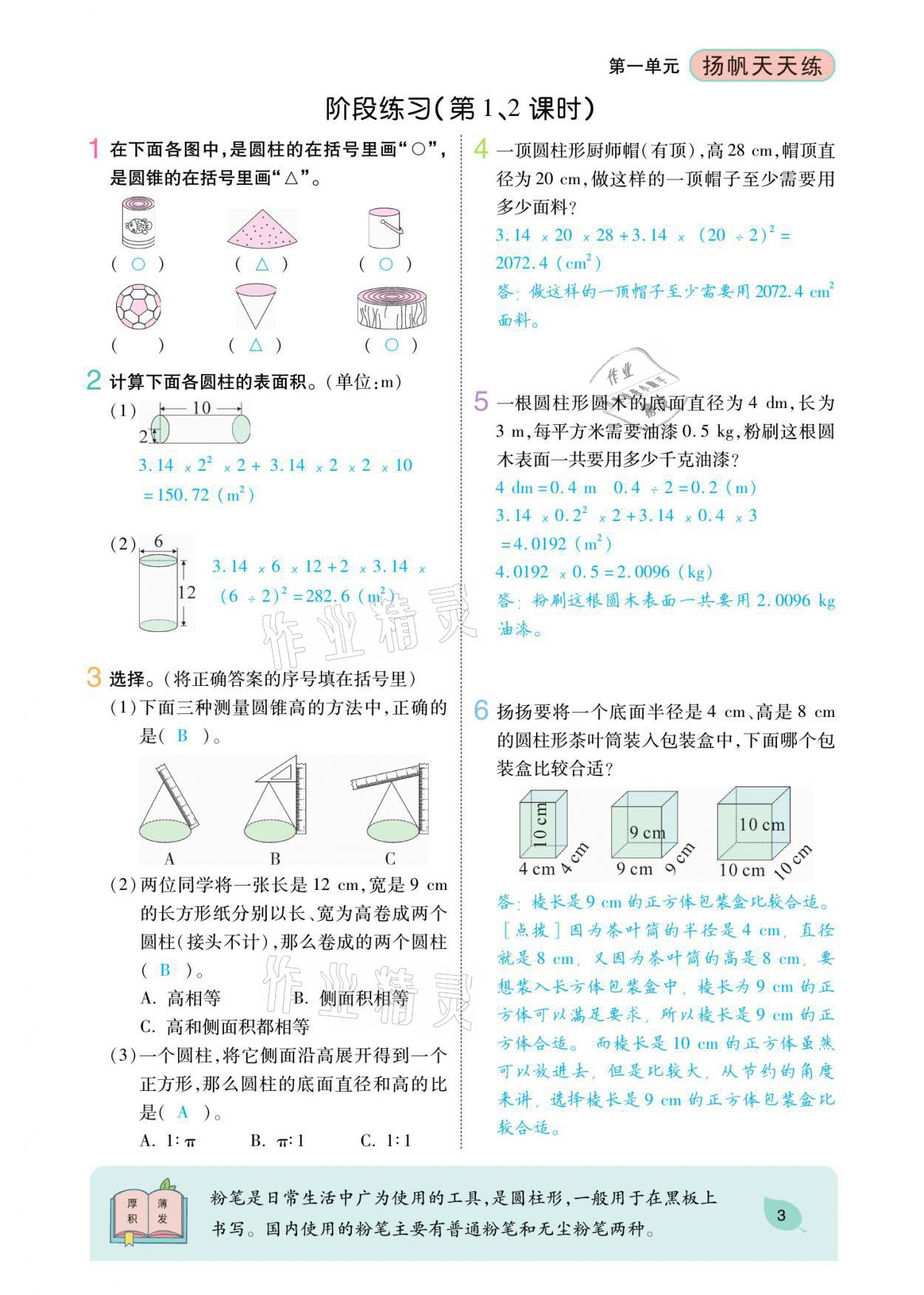 2021年扬帆天天练六年级数学下册北师大版 参考答案第5页