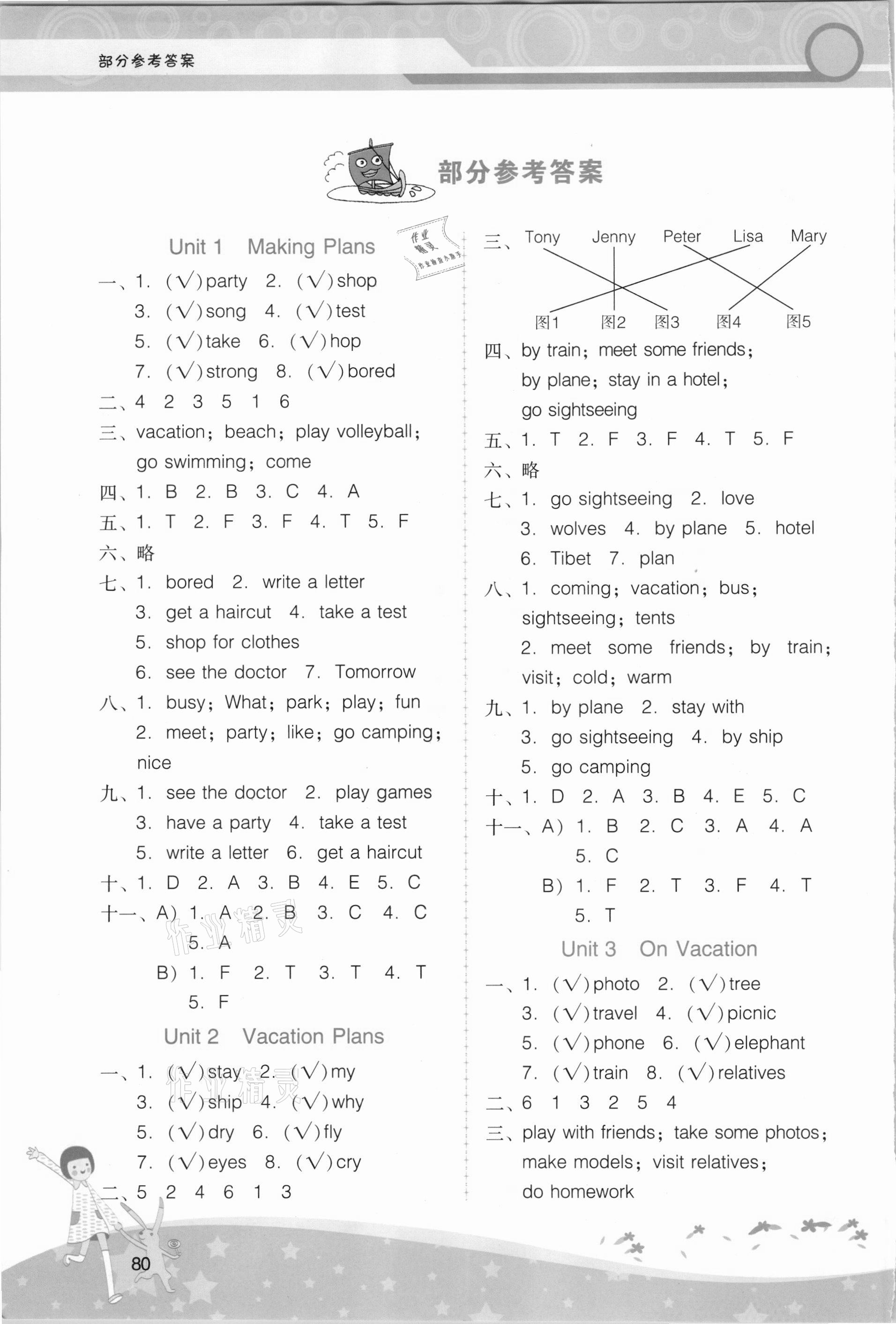 2021年新課程學習輔導五年級英語下冊廣東人民版 參考答案第1頁