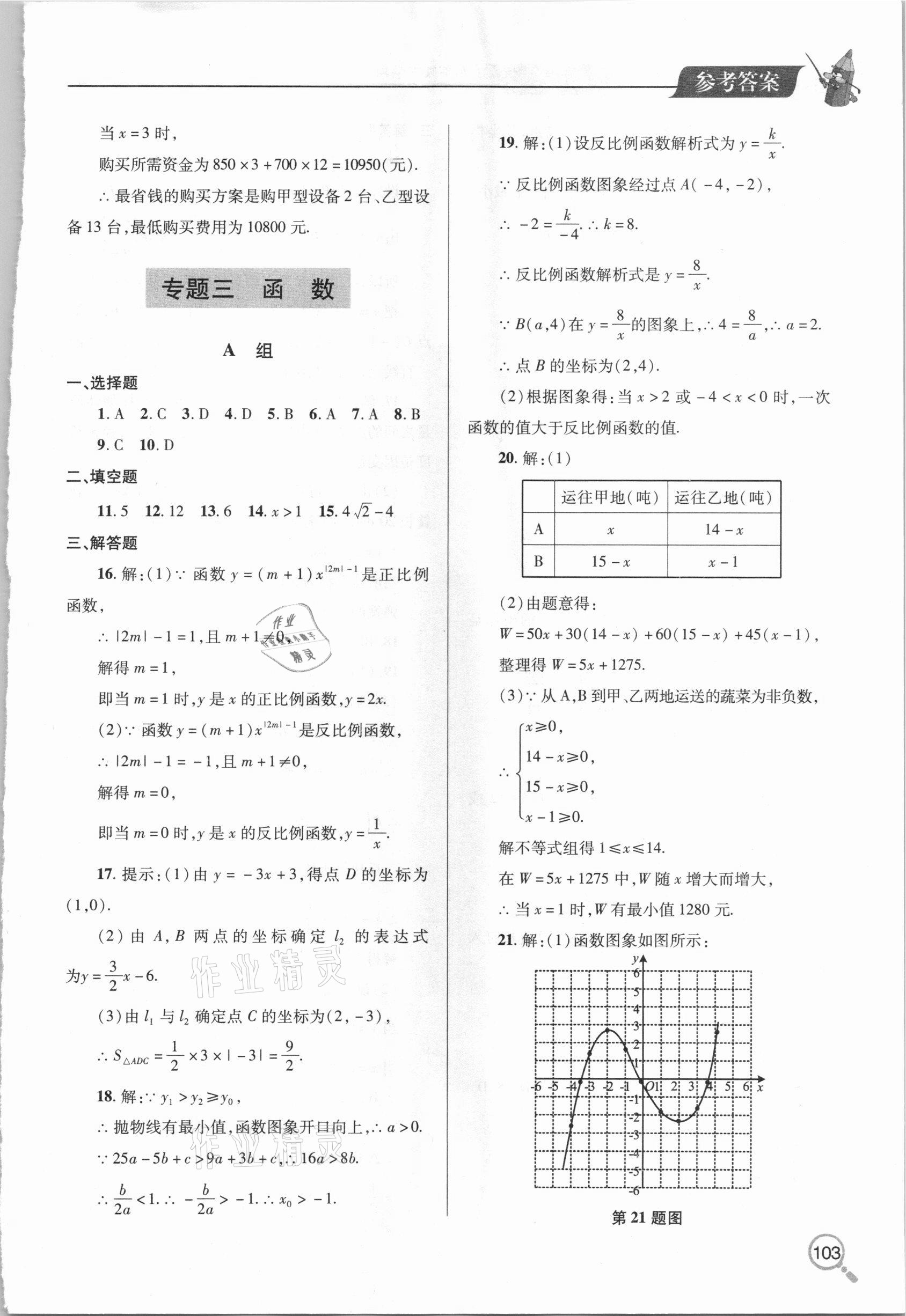 2021年新课堂同步学习与探究九年级数学下册人教版金乡专版 参考答案第4页