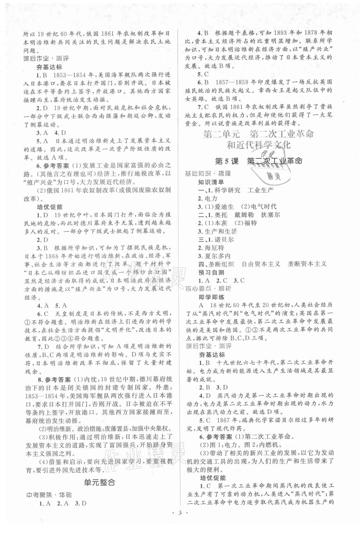 2021年人教金學(xué)典同步解析與測評學(xué)考練九年級世界歷史下冊人教版 第3頁