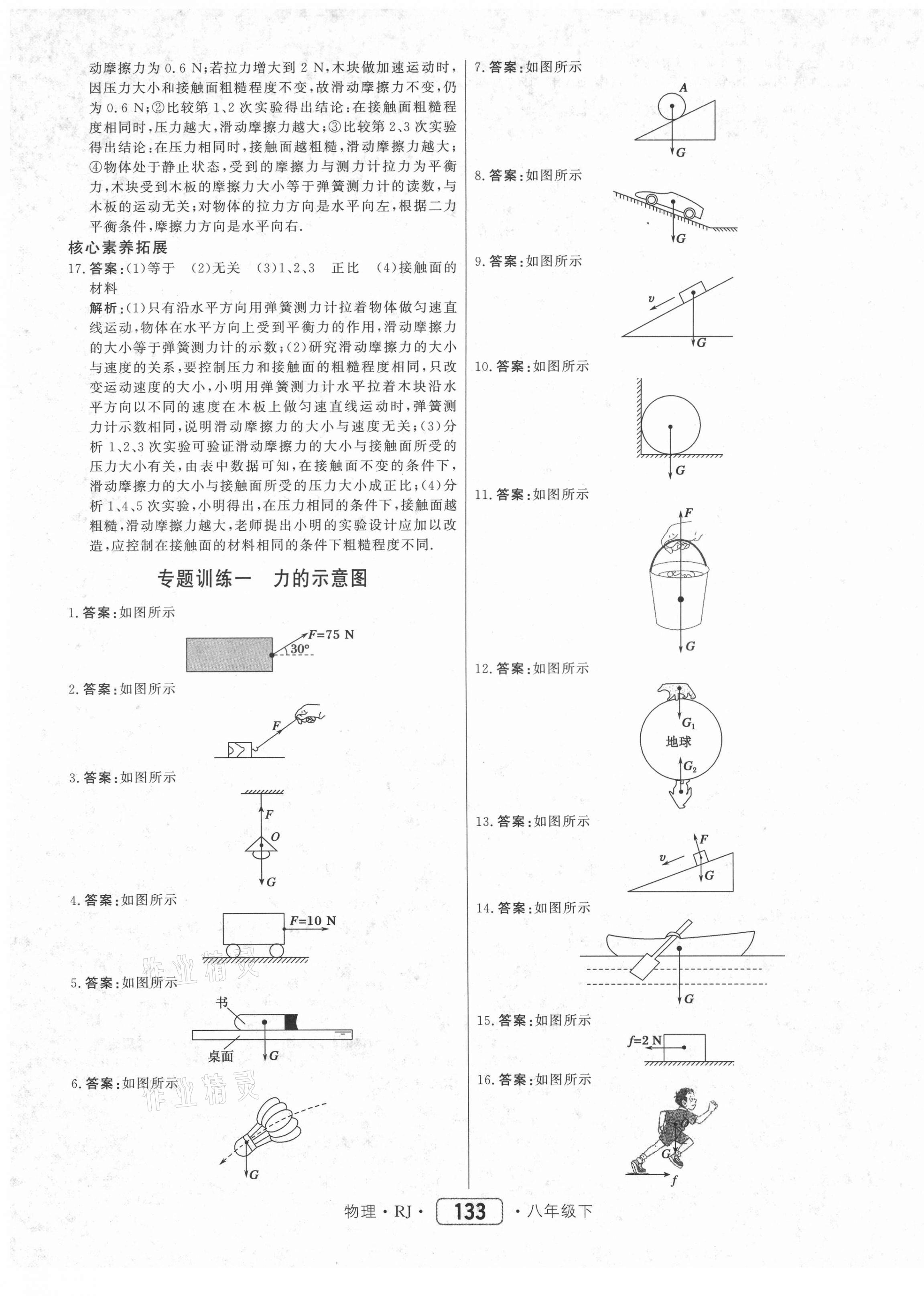 2021年红对勾45分钟作业与单元评估八年级物理下册人教版 参考答案第9页