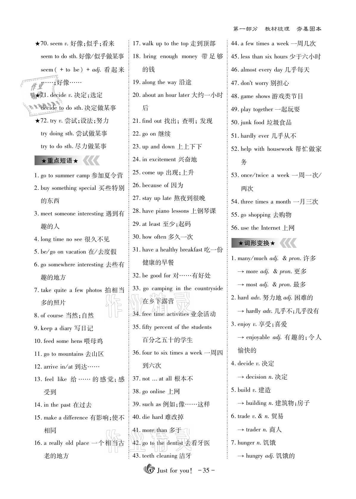 2021年優(yōu)課堂給力A加英語 參考答案第35頁