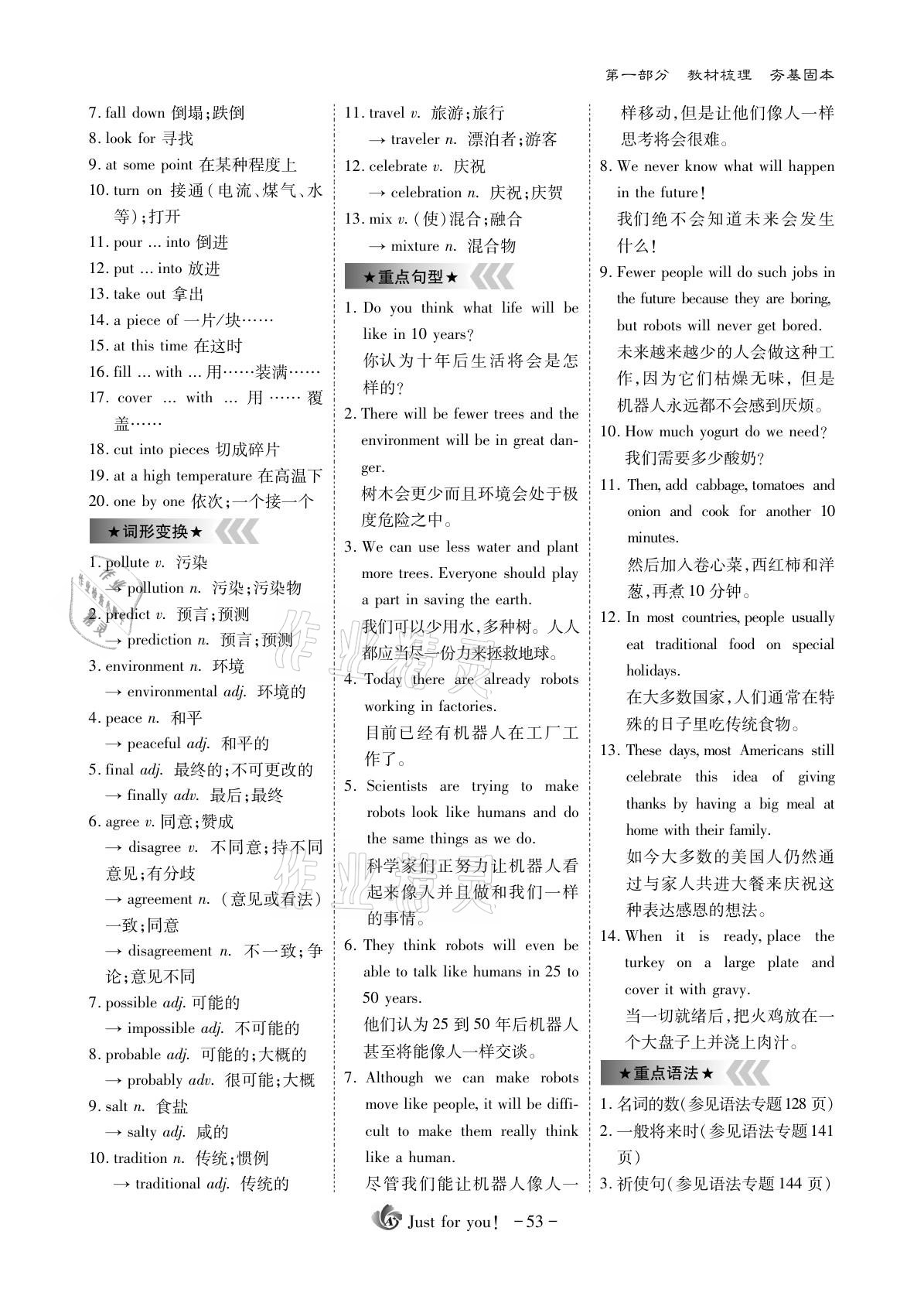 2021年優(yōu)課堂給力A加英語 參考答案第53頁