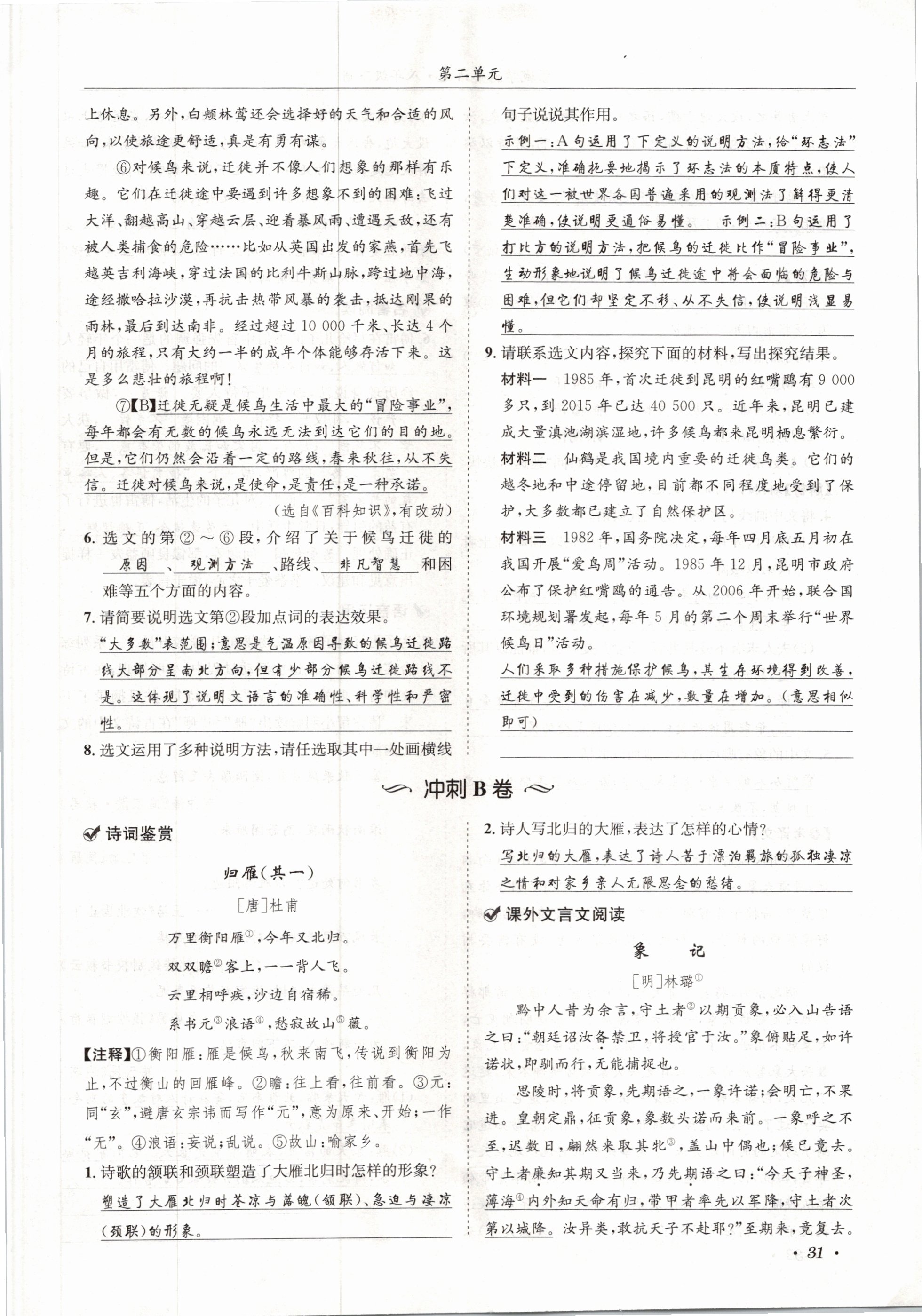 2021年蓉城学霸八年级语文下册人教版 第31页