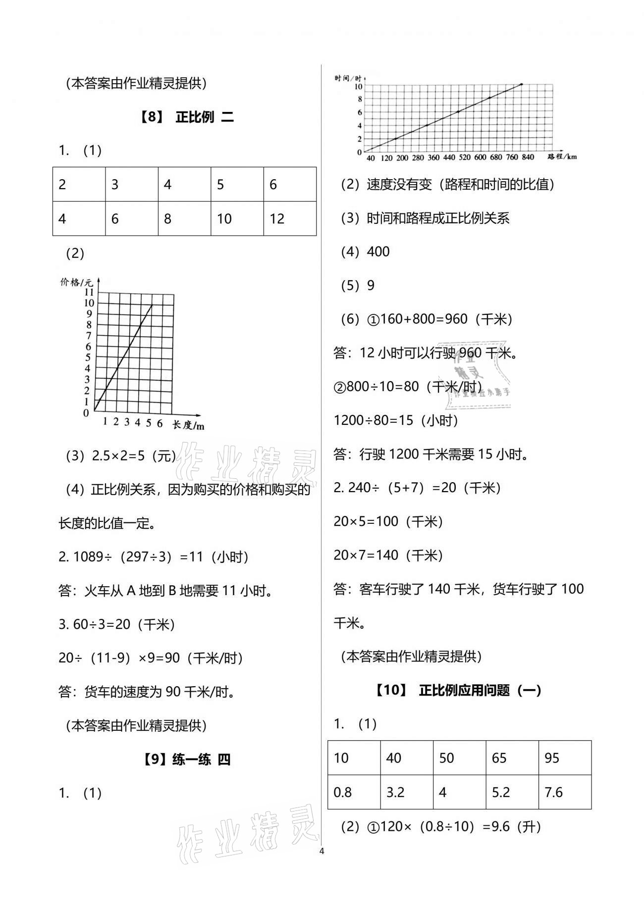 2021年數(shù)學作業(yè)本六年級下冊浙教版浙江教育出版社 參考答案第4頁