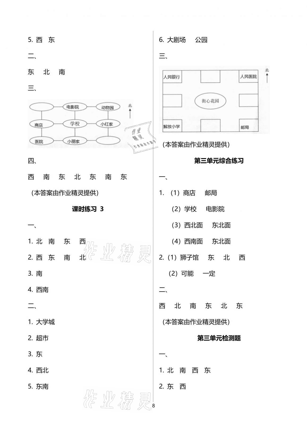 2021年新课程课堂同步练习册二年级数学下册苏教版 参考答案第8页