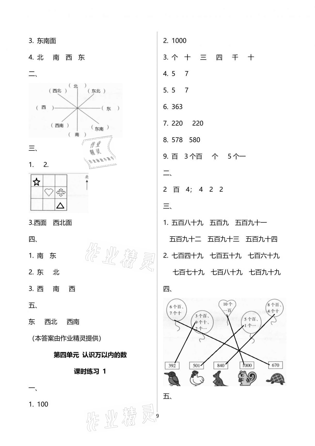 2021年新课程课堂同步练习册二年级数学下册苏教版 参考答案第9页