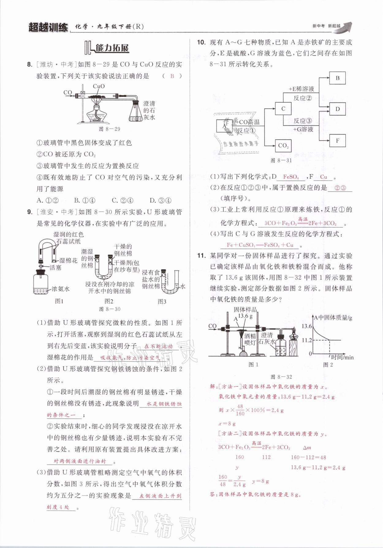 2021年超越訓(xùn)練九年級化學(xué)下冊人教版 參考答案第31頁