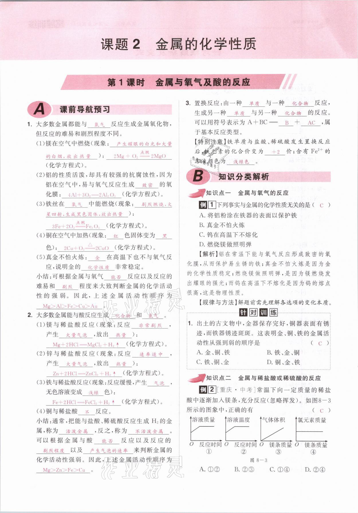 2021年超越訓(xùn)練九年級化學(xué)下冊人教版 參考答案第7頁