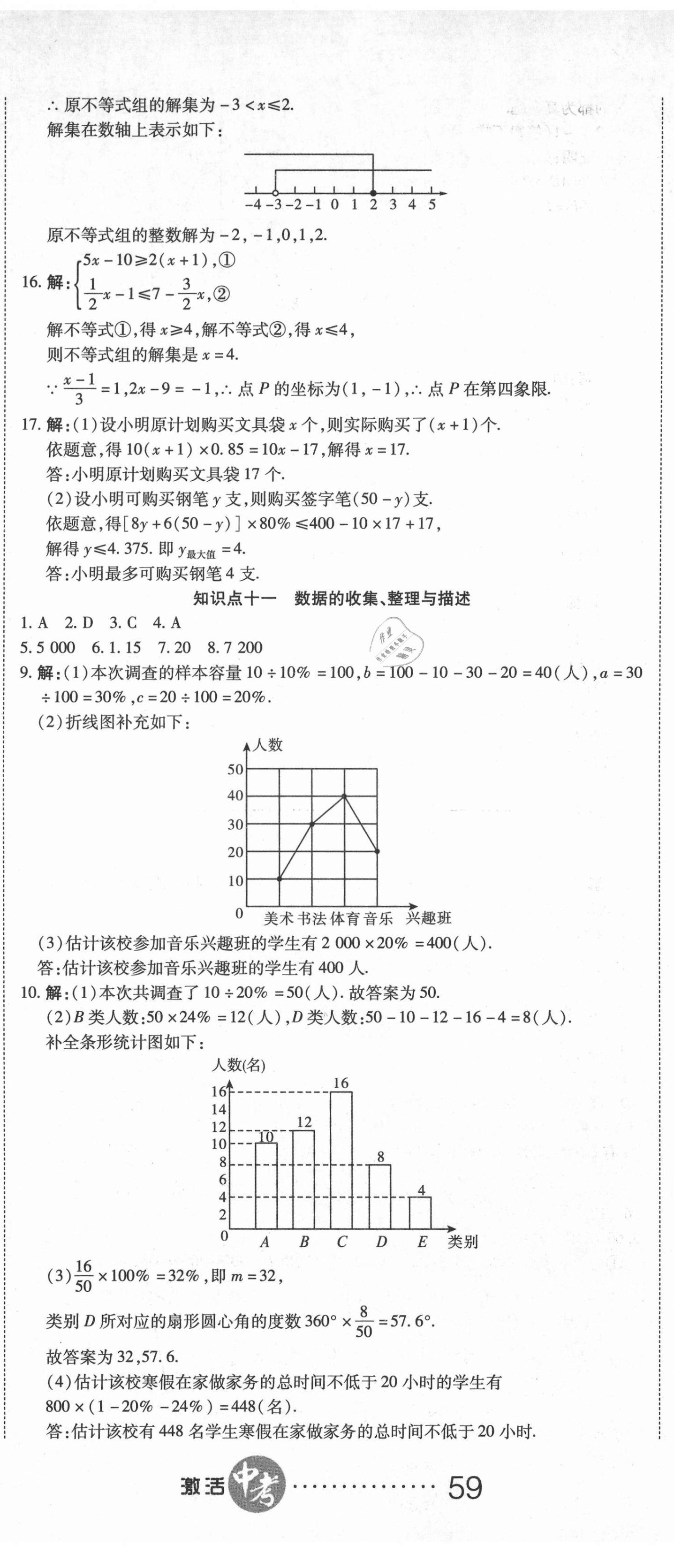 2021年初中學業(yè)水平測試用書激活中考數(shù)學 參考答案第8頁