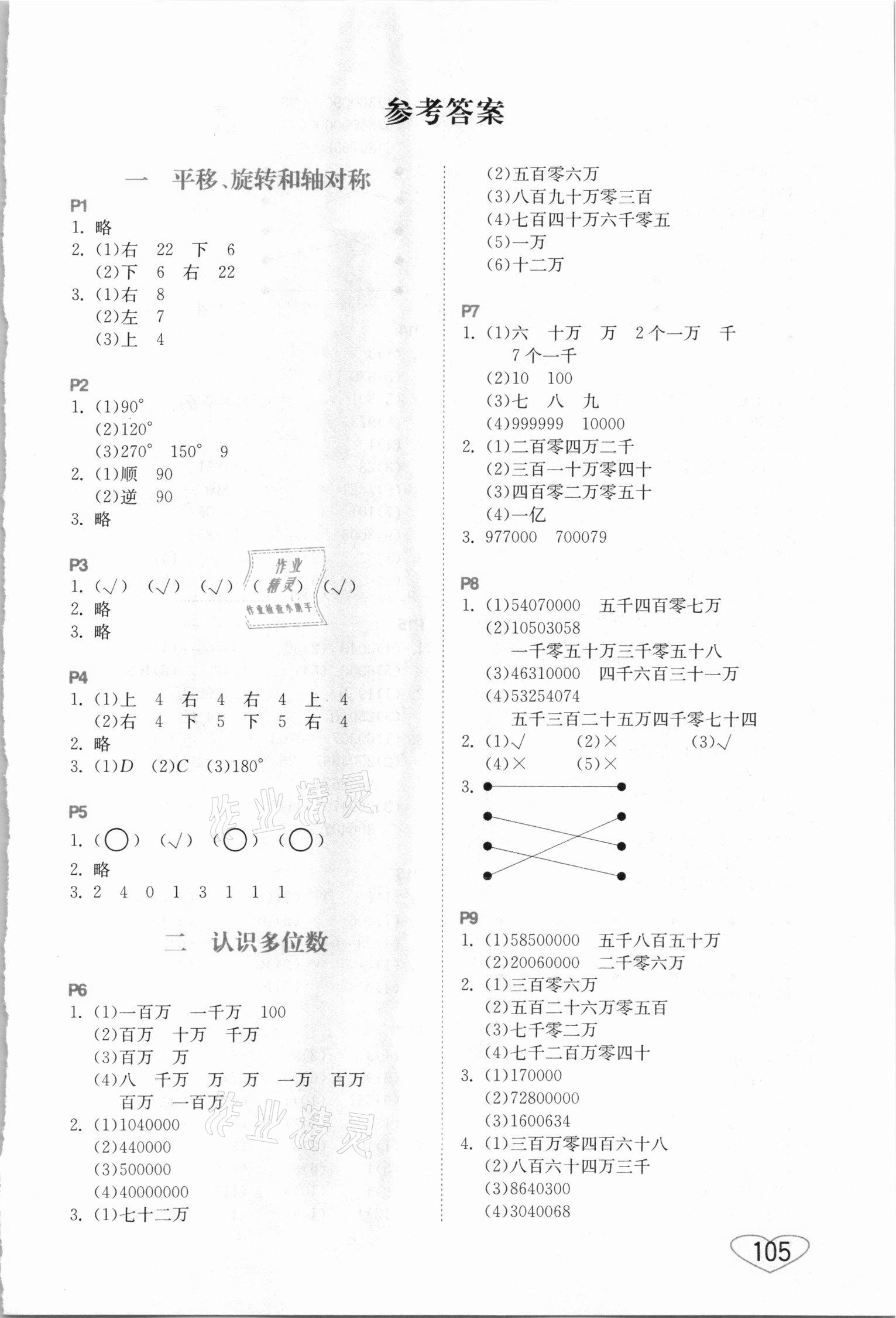 2021年小学数学口算心算速算四年级下册苏教版江苏凤凰美术出版社 第1页