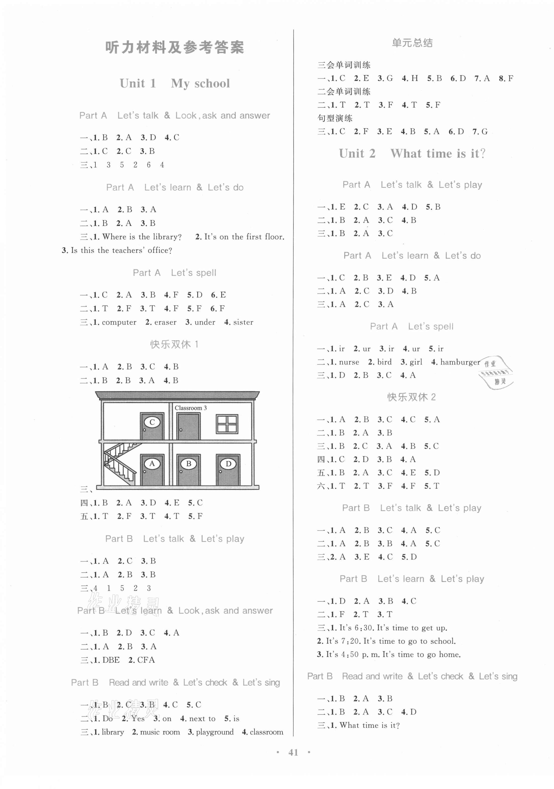 2021年快樂(lè)練練吧同步練習(xí)四年級(jí)英語(yǔ)下冊(cè)人教PEP版三起青海專版 第1頁(yè)