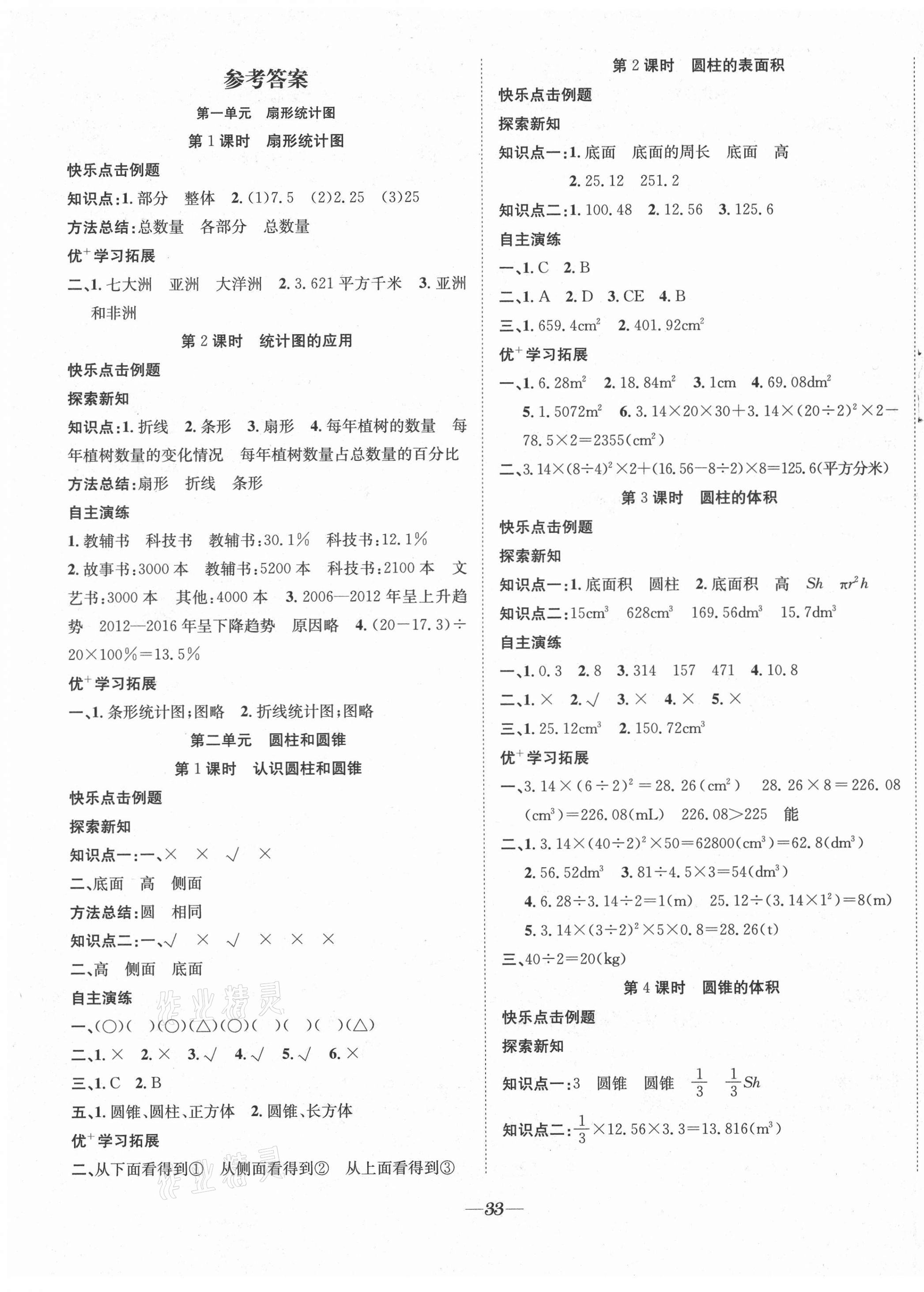2021年快乐学习随堂练六年级数学下册苏教版 第1页