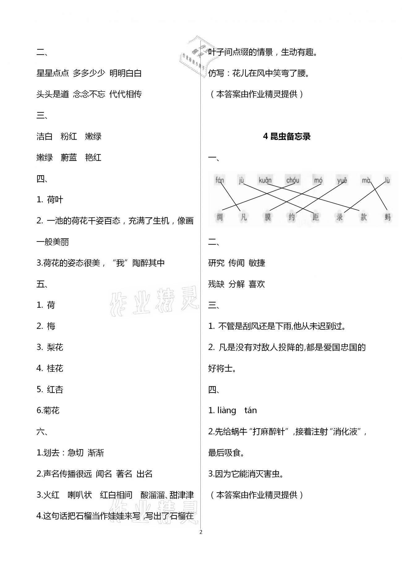 2021年學(xué)習(xí)與鞏固三年級語文下冊人教版 參考答案第2頁