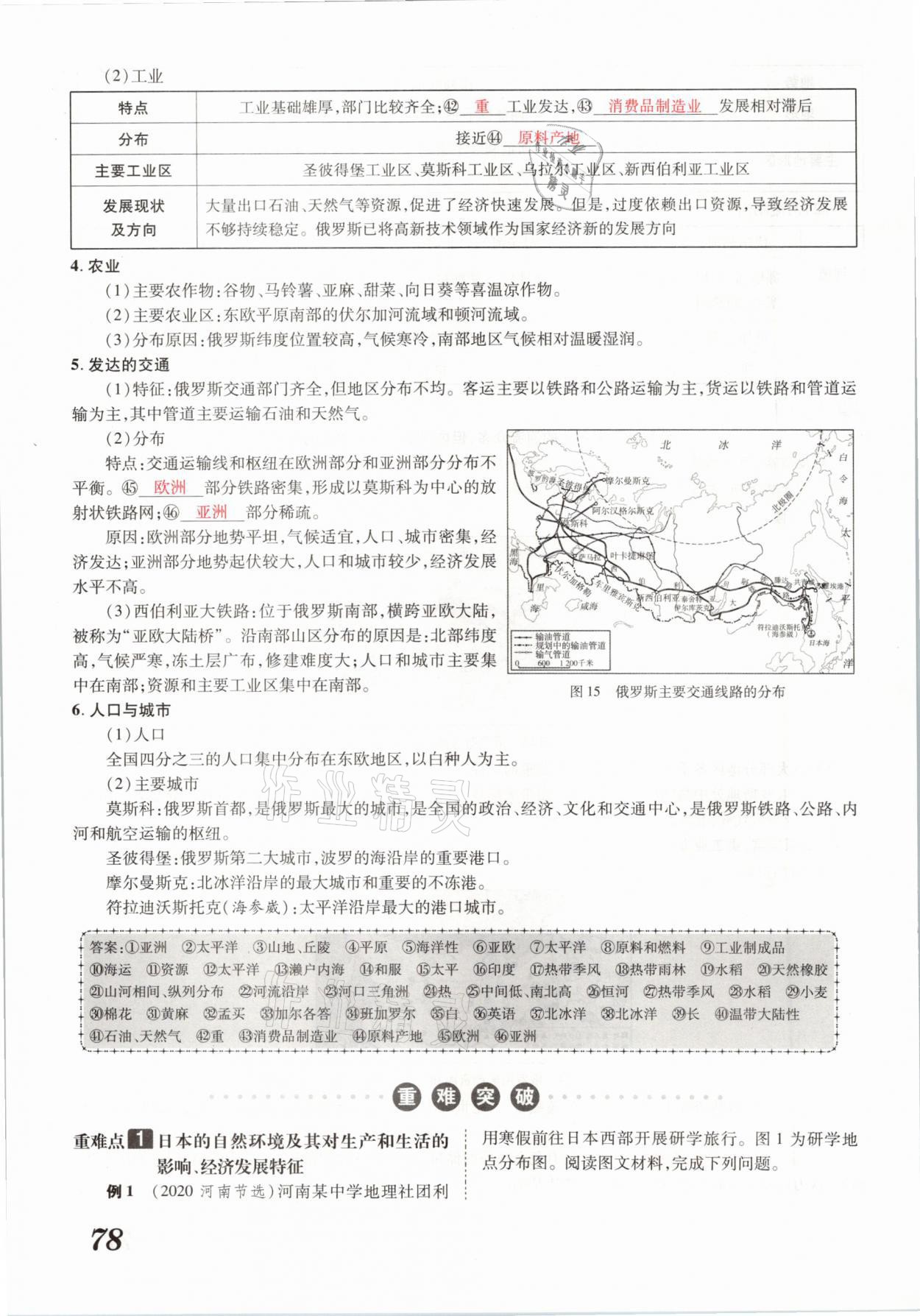 2021年领跑中考地理河南专版 参考答案第78页