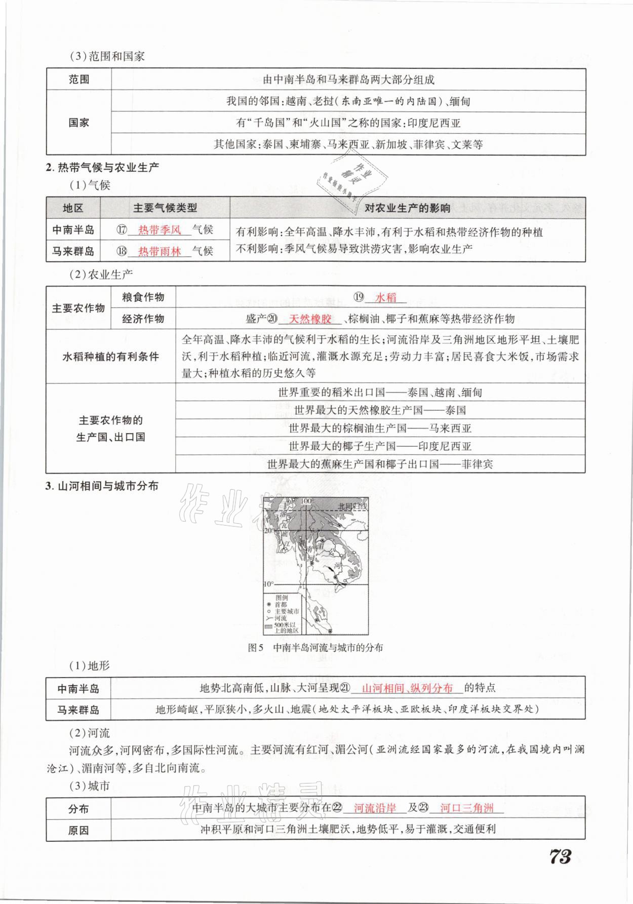 2021年领跑中考地理河南专版 参考答案第73页