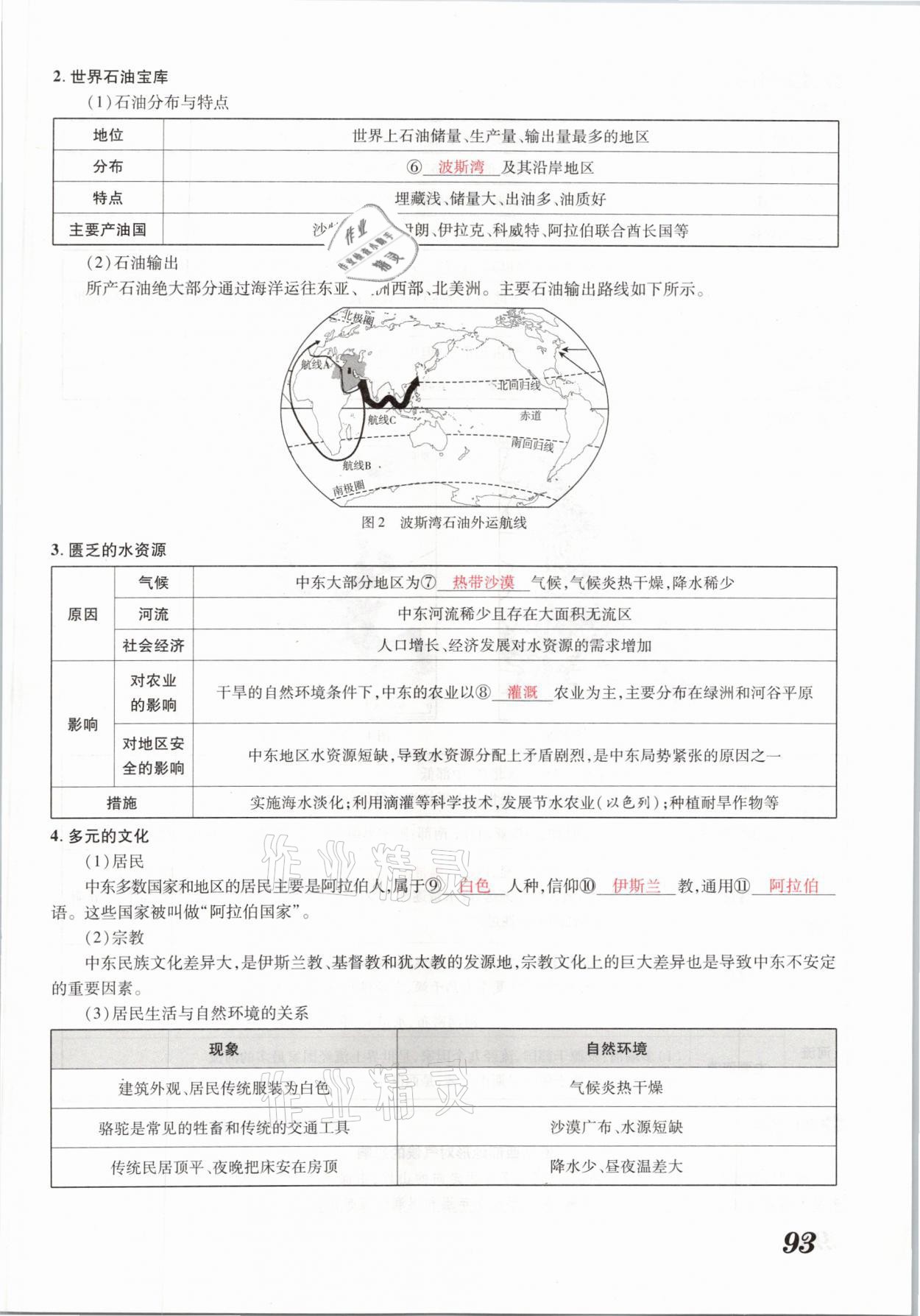 2021年领跑中考地理河南专版 参考答案第93页