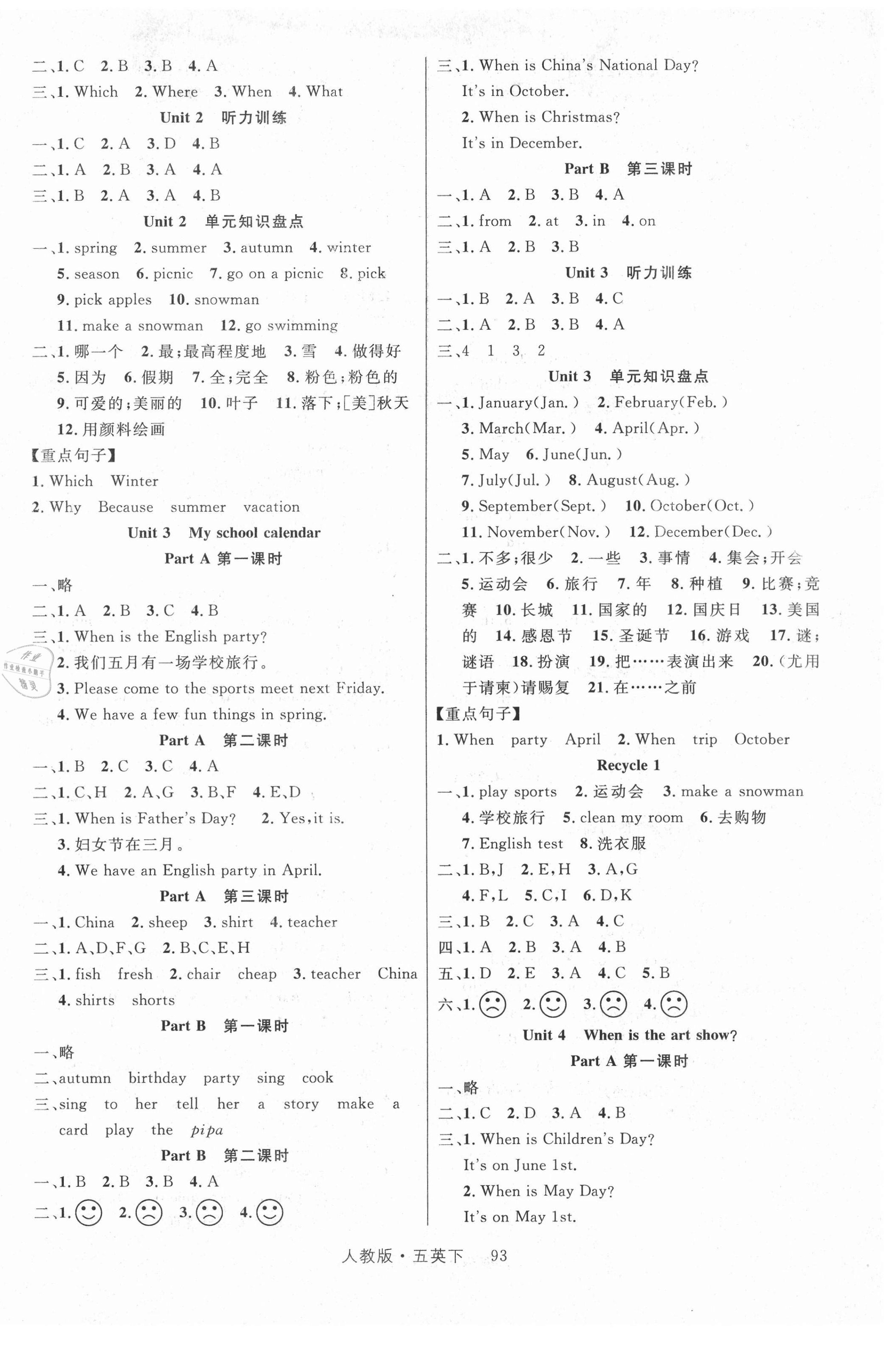 2021年輕松學(xué)習(xí)100分五年級英語下冊人教PEP版 第2頁