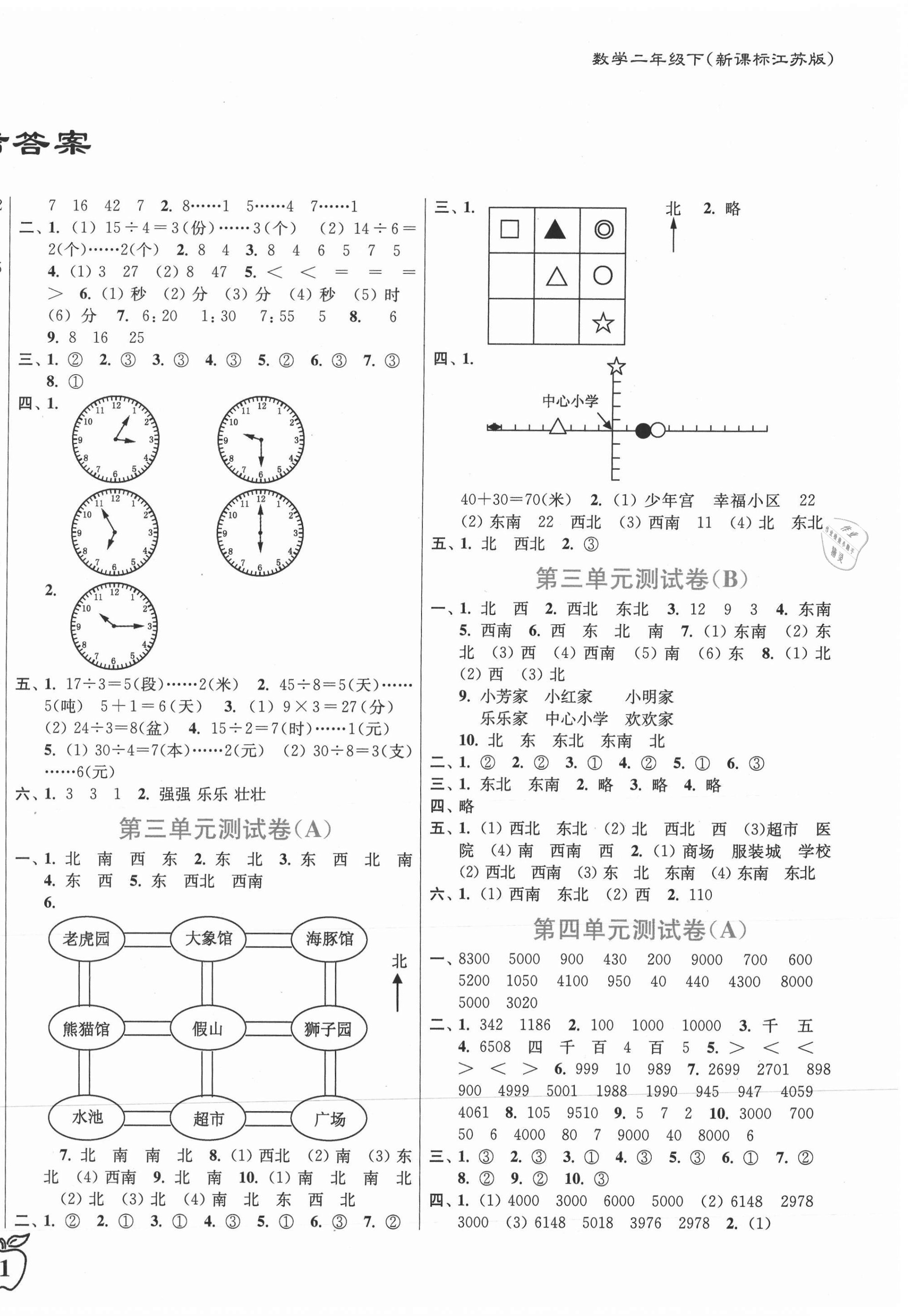 2021年江苏密卷二年级数学下册江苏版 第2页