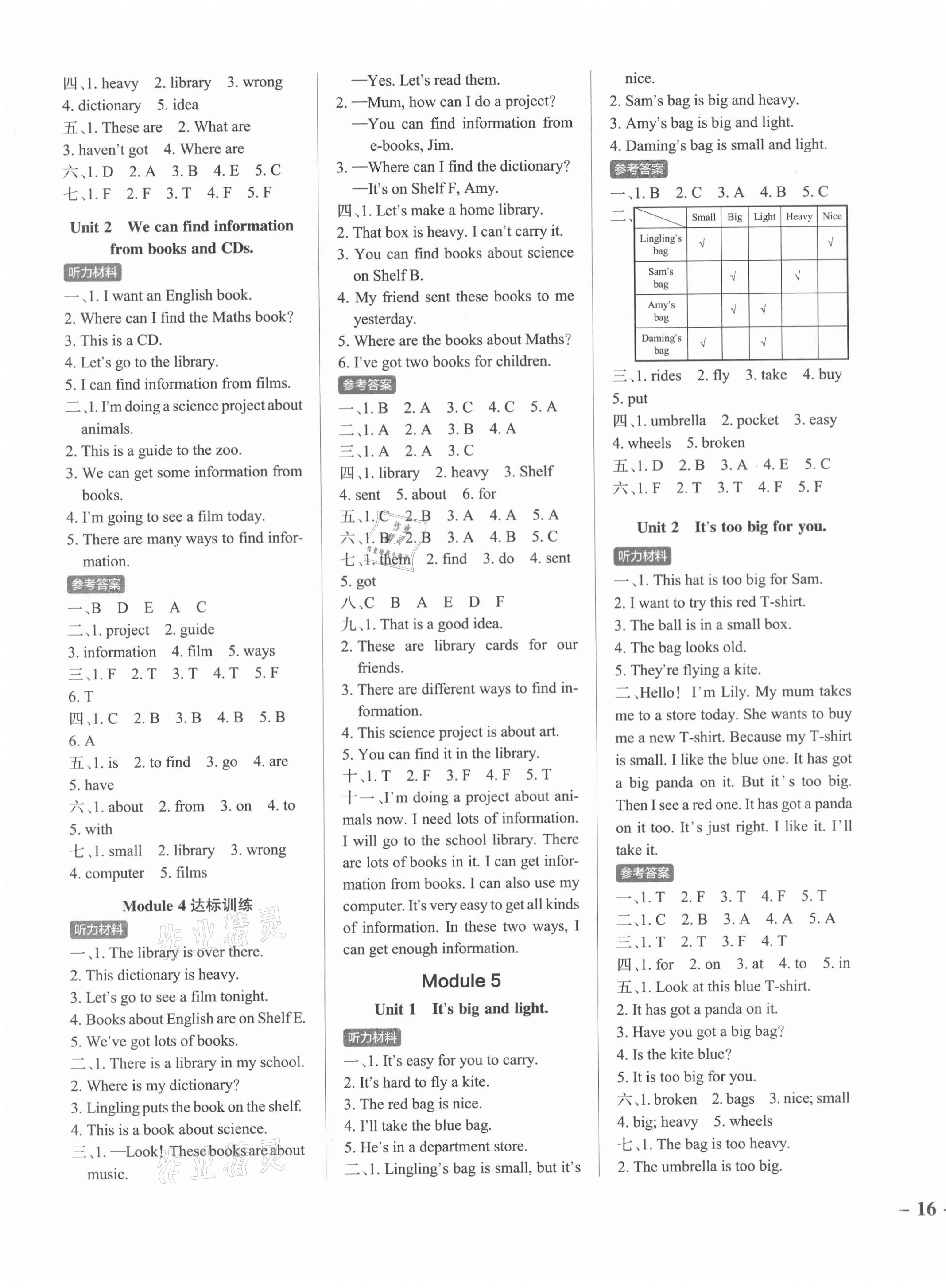 2021年小學(xué)學(xué)霸作業(yè)本五年級(jí)英語(yǔ)下冊(cè)外研版 參考答案第3頁(yè)