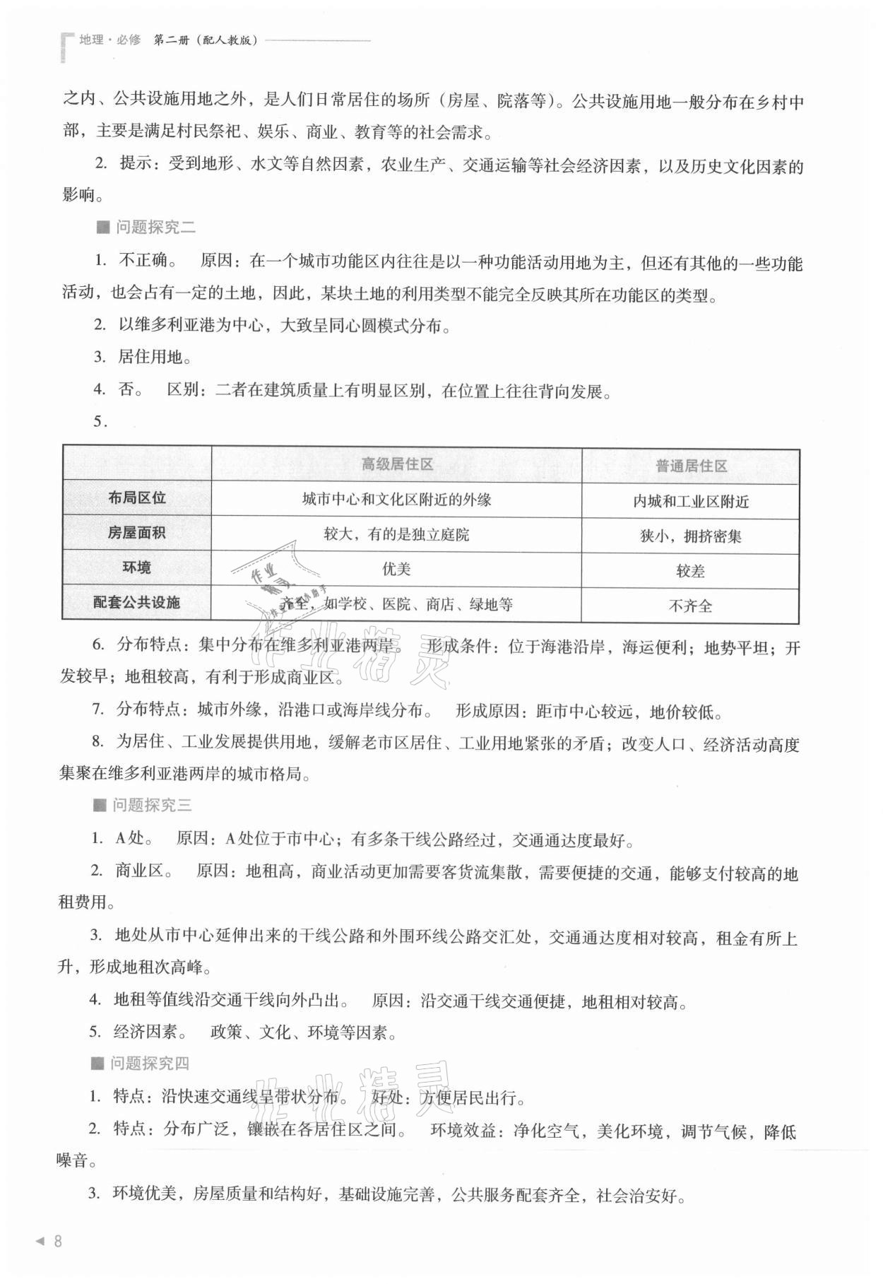 2021年普通高中新課程同步練習冊地理必修第二冊人教版 參考答案第8頁