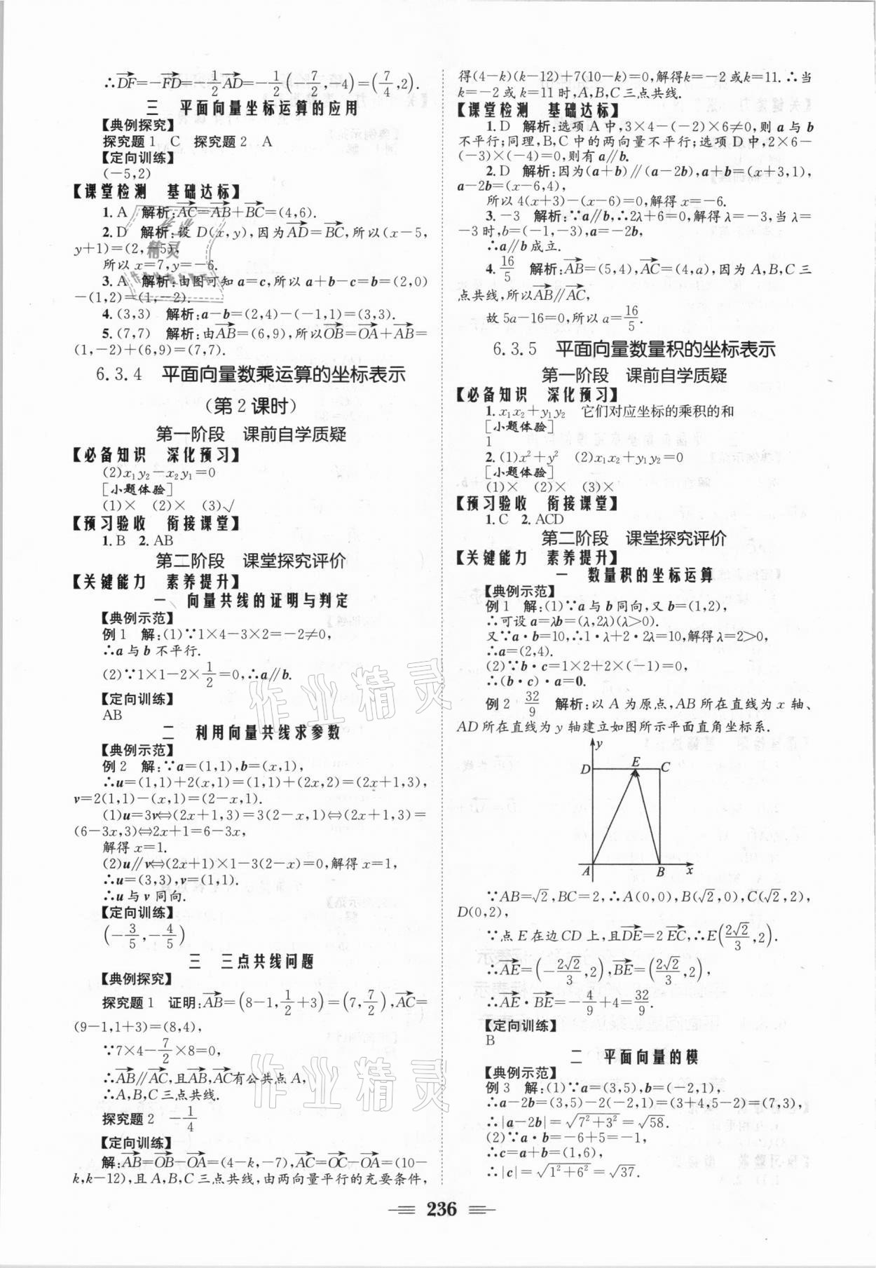 2021年长江作业本同步练习册数学必修2人教版 参考答案第6页