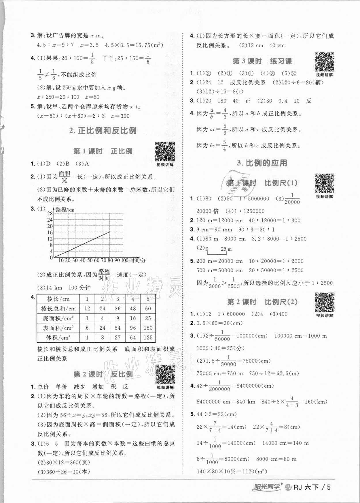 2021年阳光同学课时优化作业六年级数学下册人教版江门专版 第5页