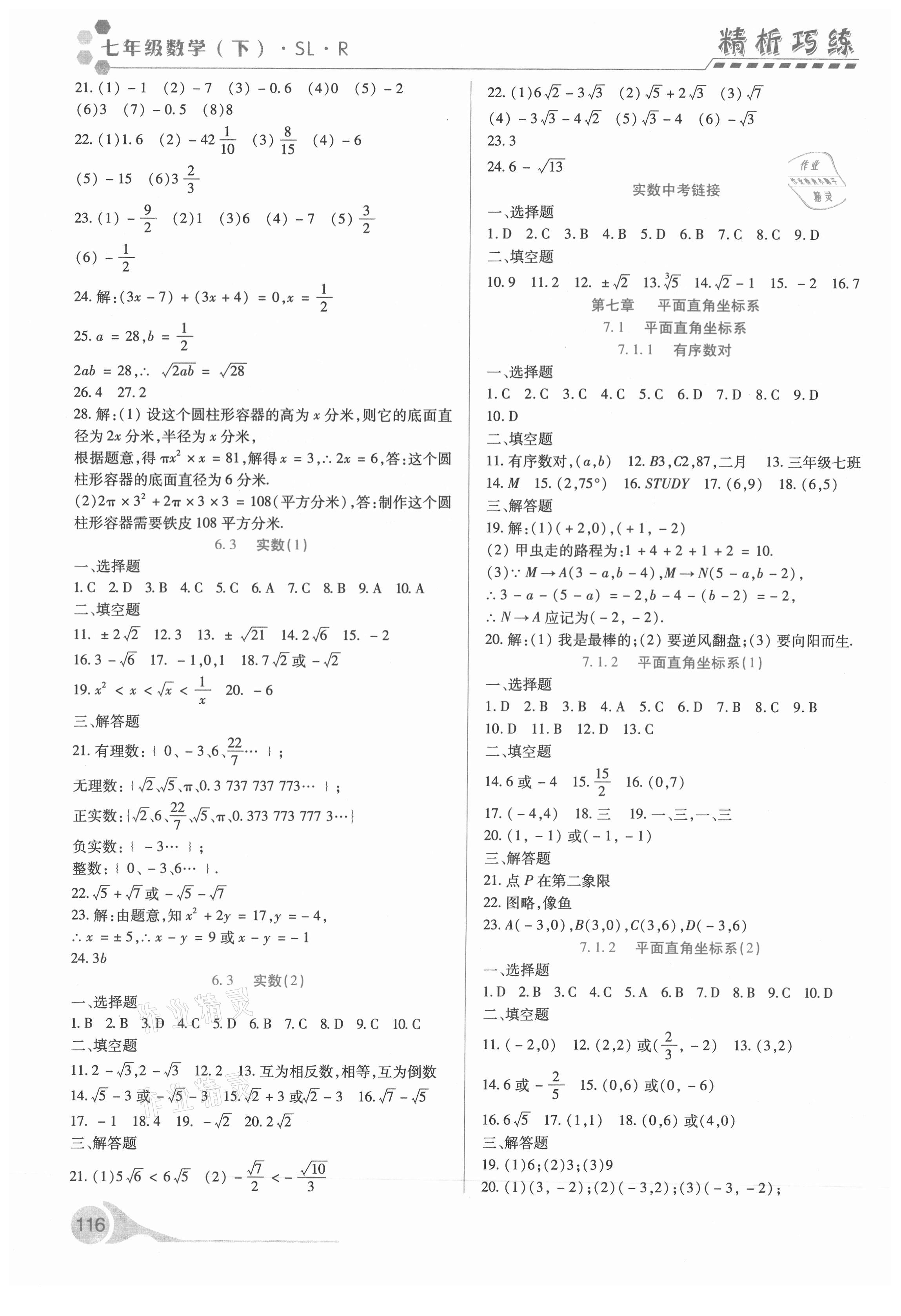 2021年精析巧练七年级数学下册人教版 第4页