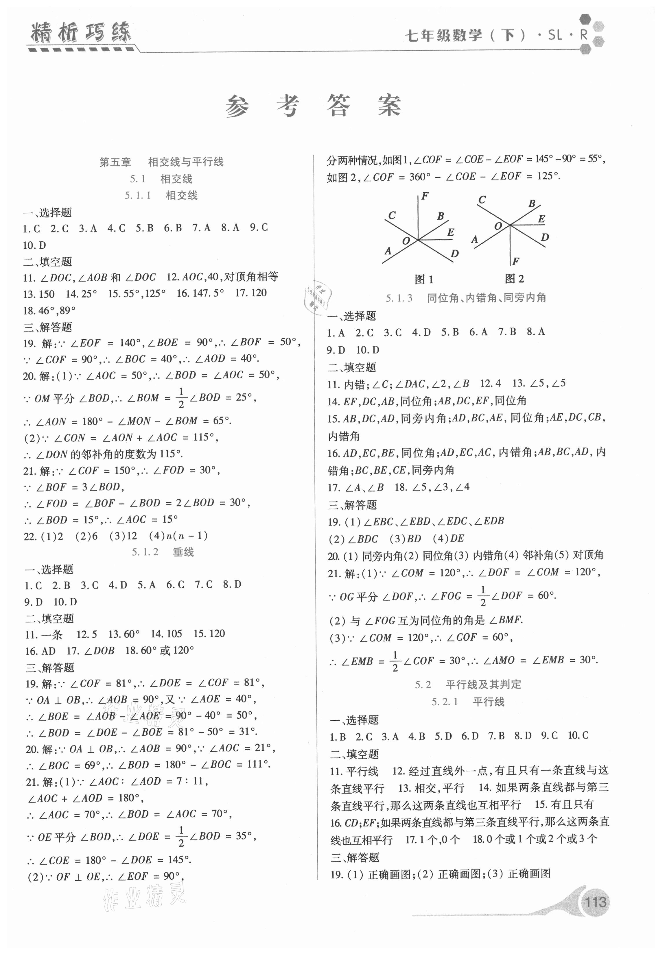 2021年精析巧练七年级数学下册人教版 第1页