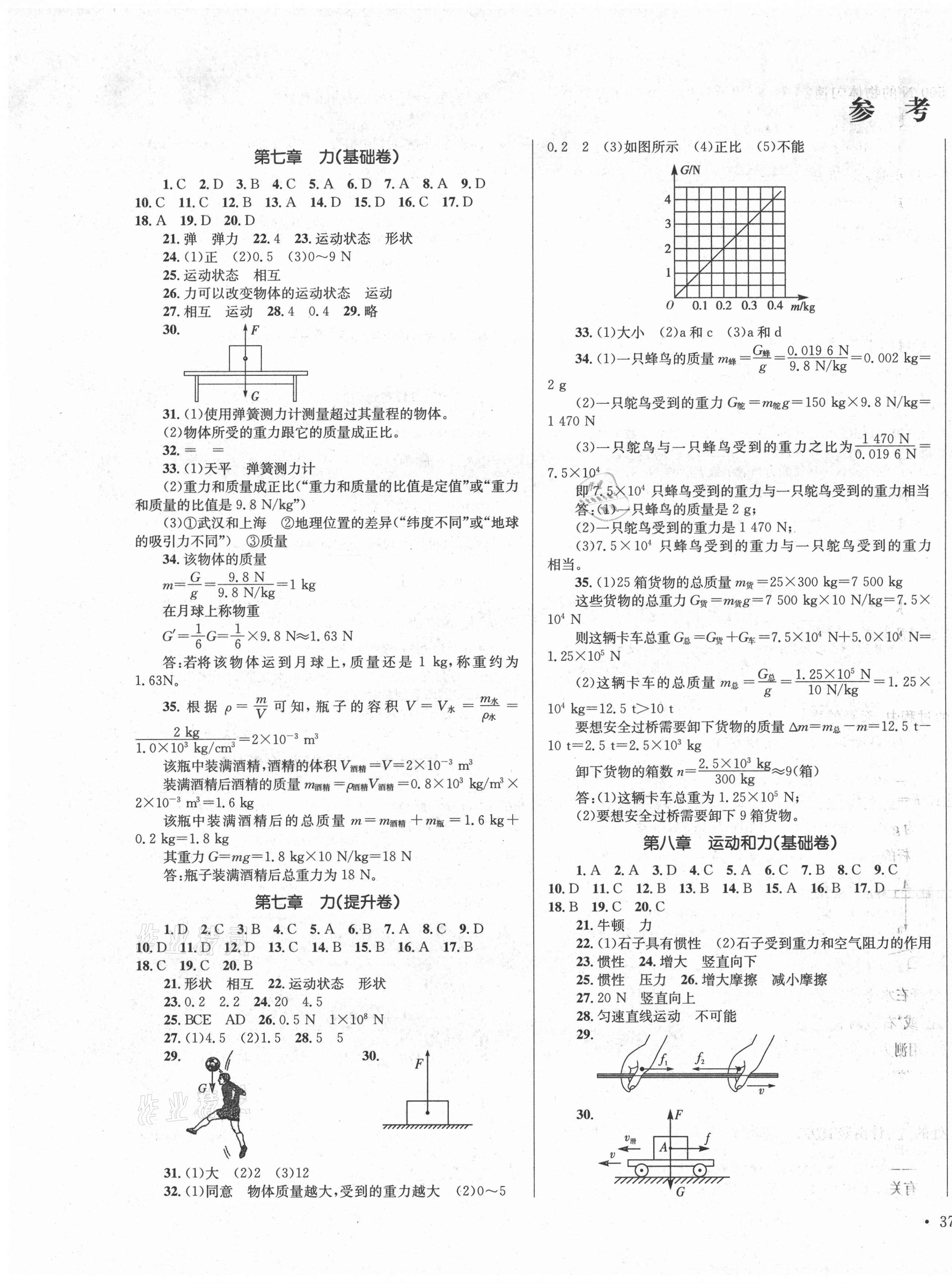 2021年湘教考苑单元测试卷八年级物理下册人教版 第1页