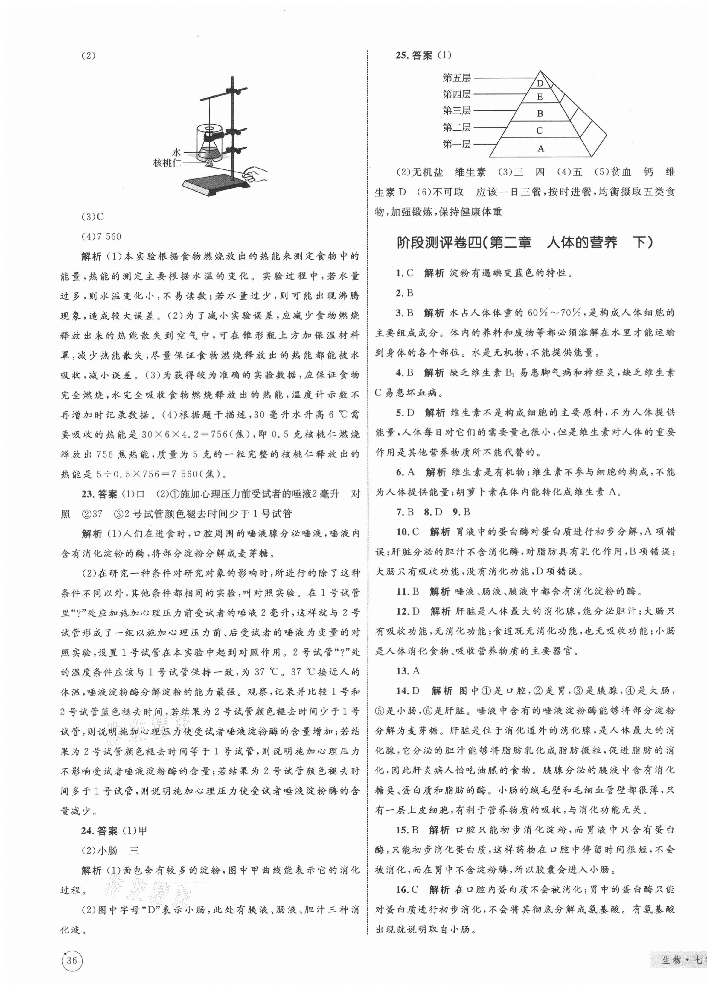 2021年优化设计单元测试卷七年级生物下册人教版 第3页