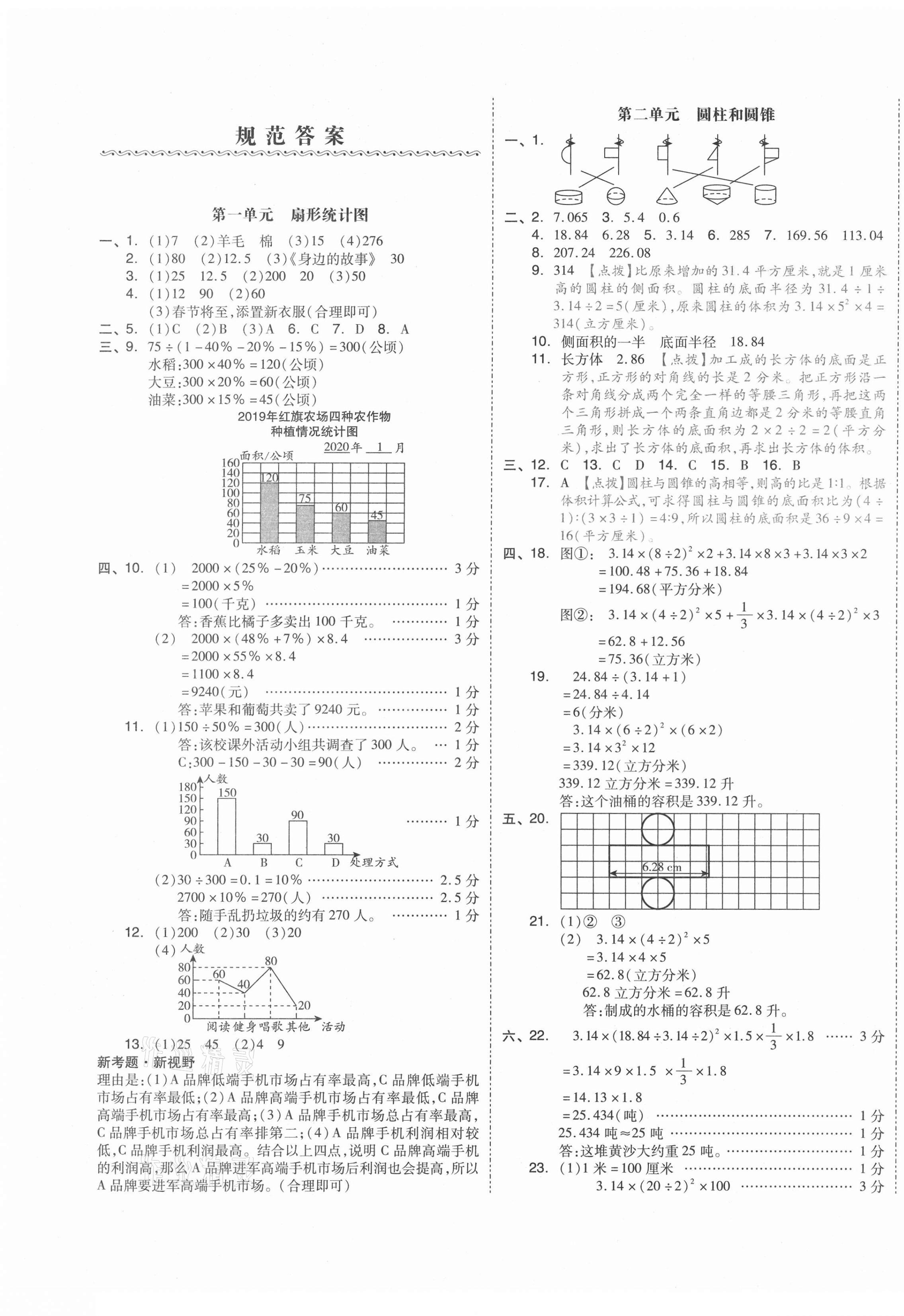 2021年全品小复习六年级数学下册苏教版江苏专版 第1页