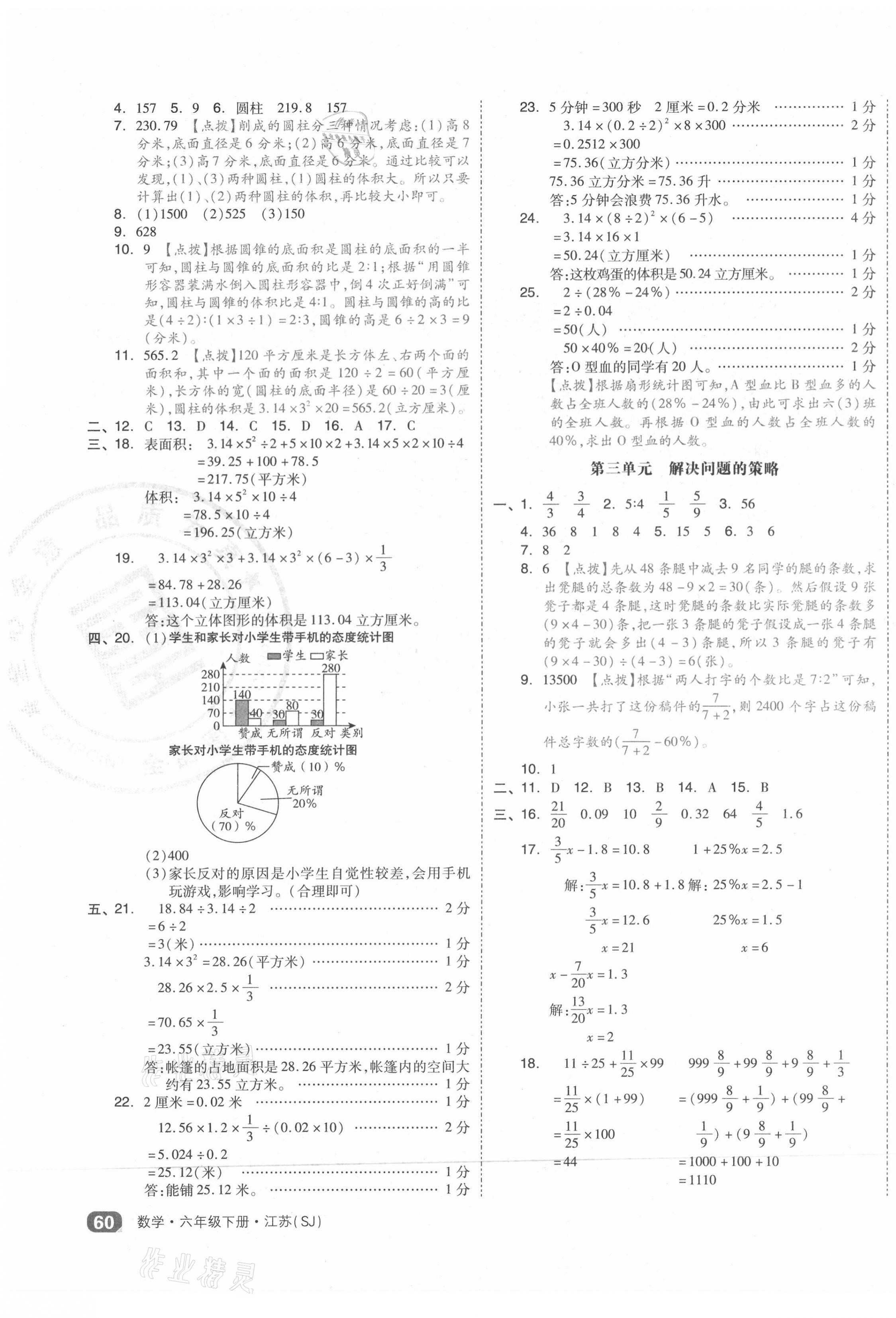 2021年全品小复习六年级数学下册苏教版江苏专版 第3页