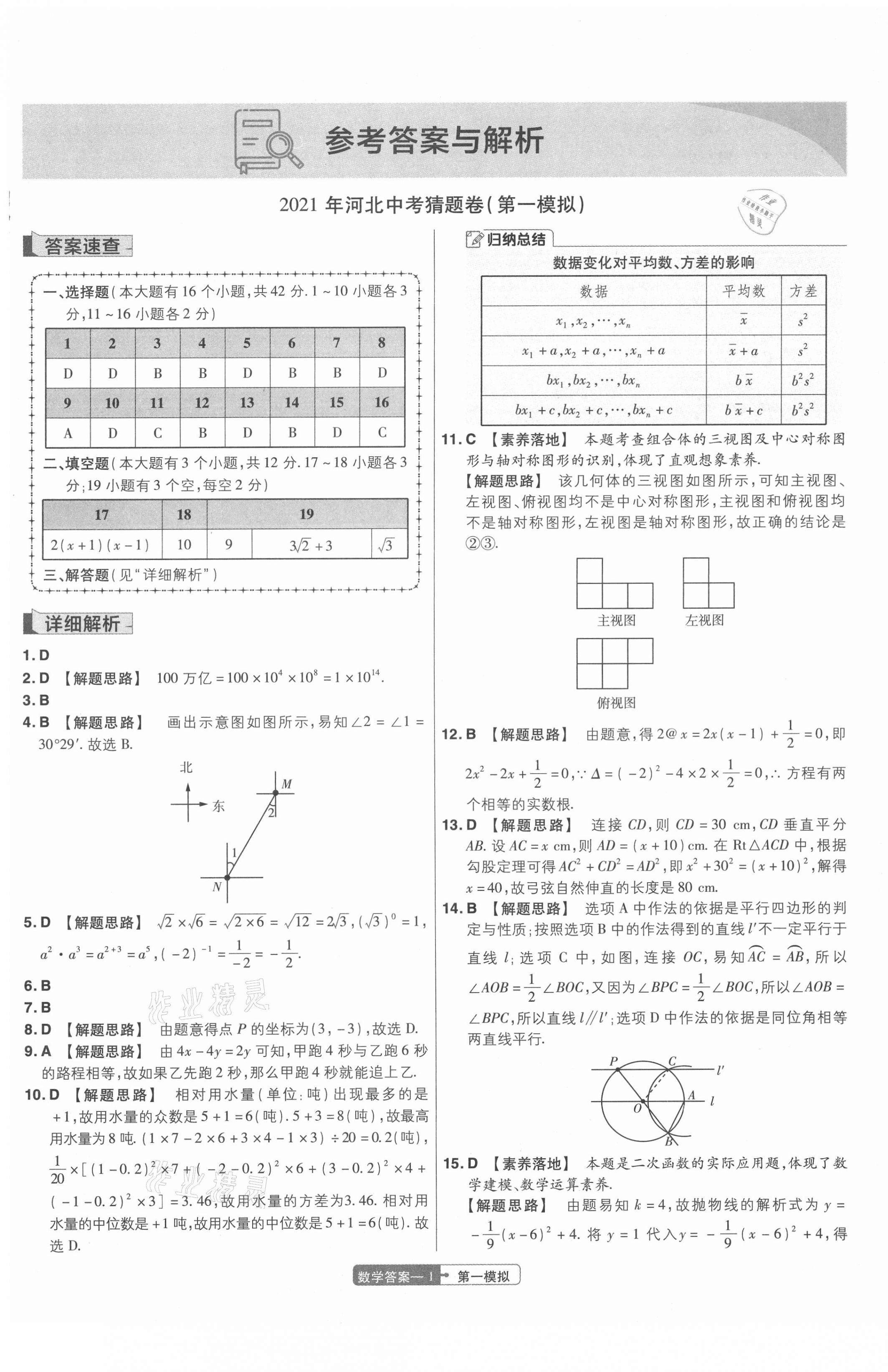 2021年金考卷百校联盟系列河北中考猜题卷数学