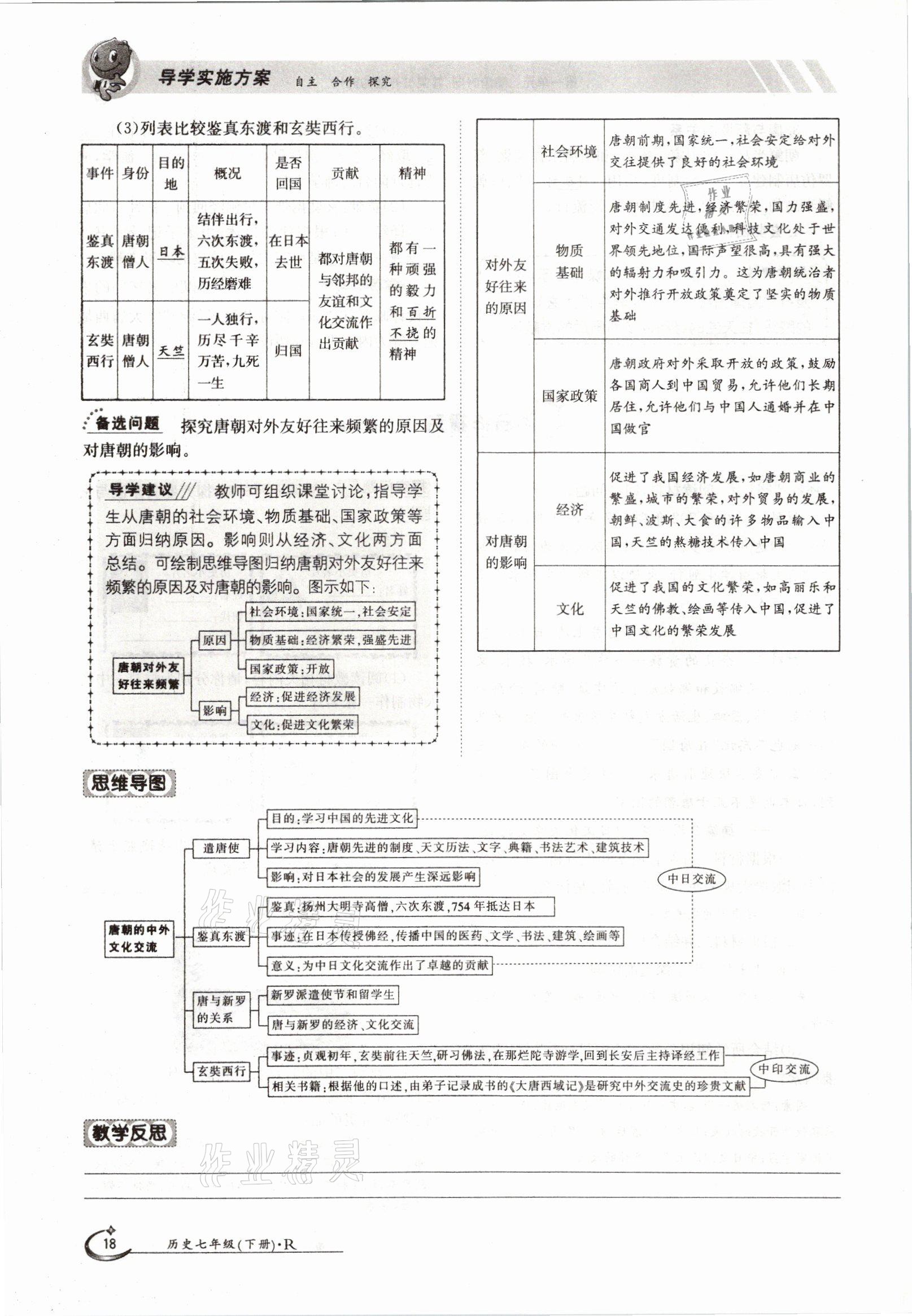 2021年金太陽(yáng)導(dǎo)學(xué)案七年級(jí)歷史下冊(cè)人教版 參考答案第18頁(yè)