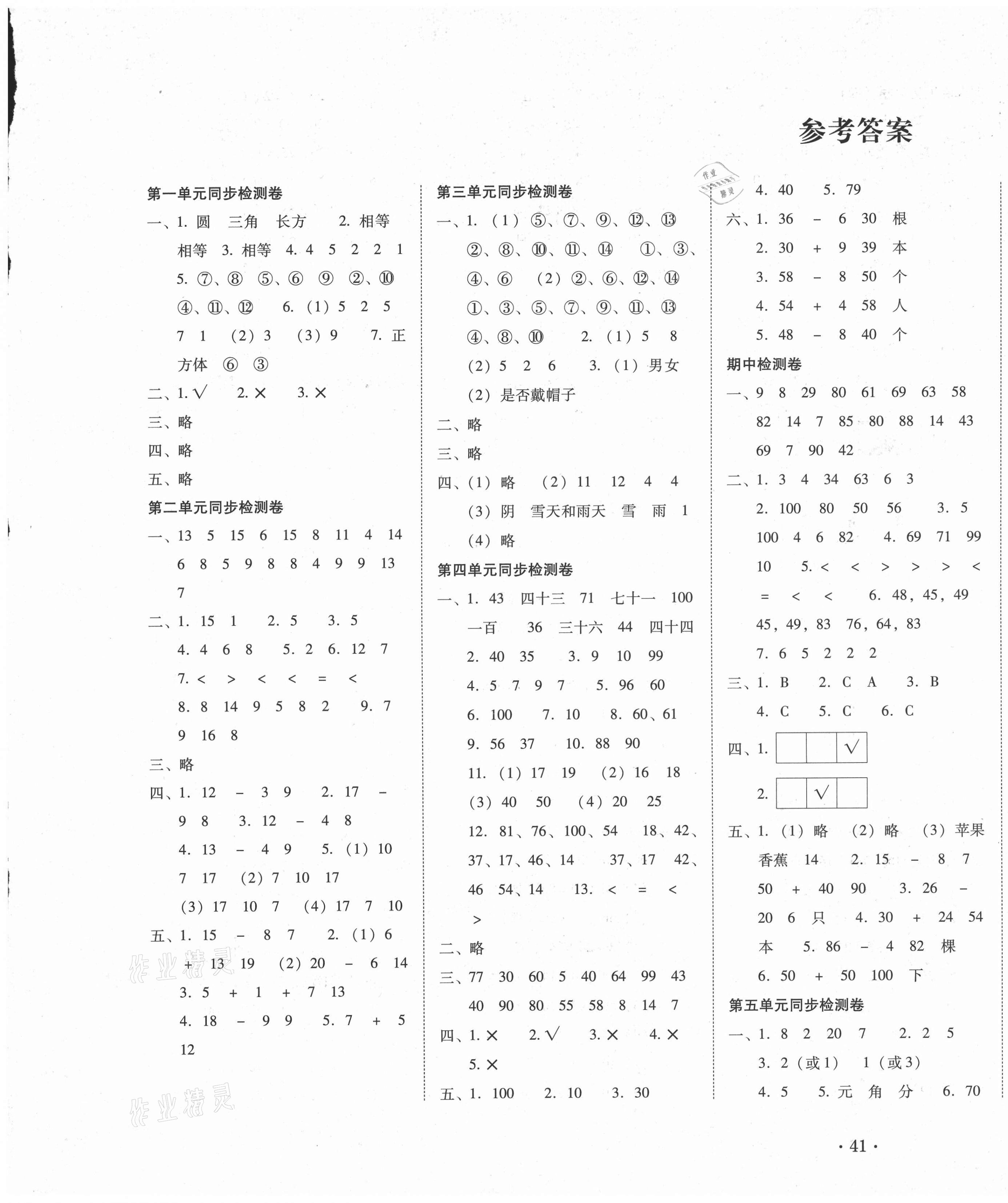 2021年單元目標(biāo)檢測(cè)云南師大附小密卷一年級(jí)數(shù)學(xué)下冊(cè)人教版 第1頁(yè)