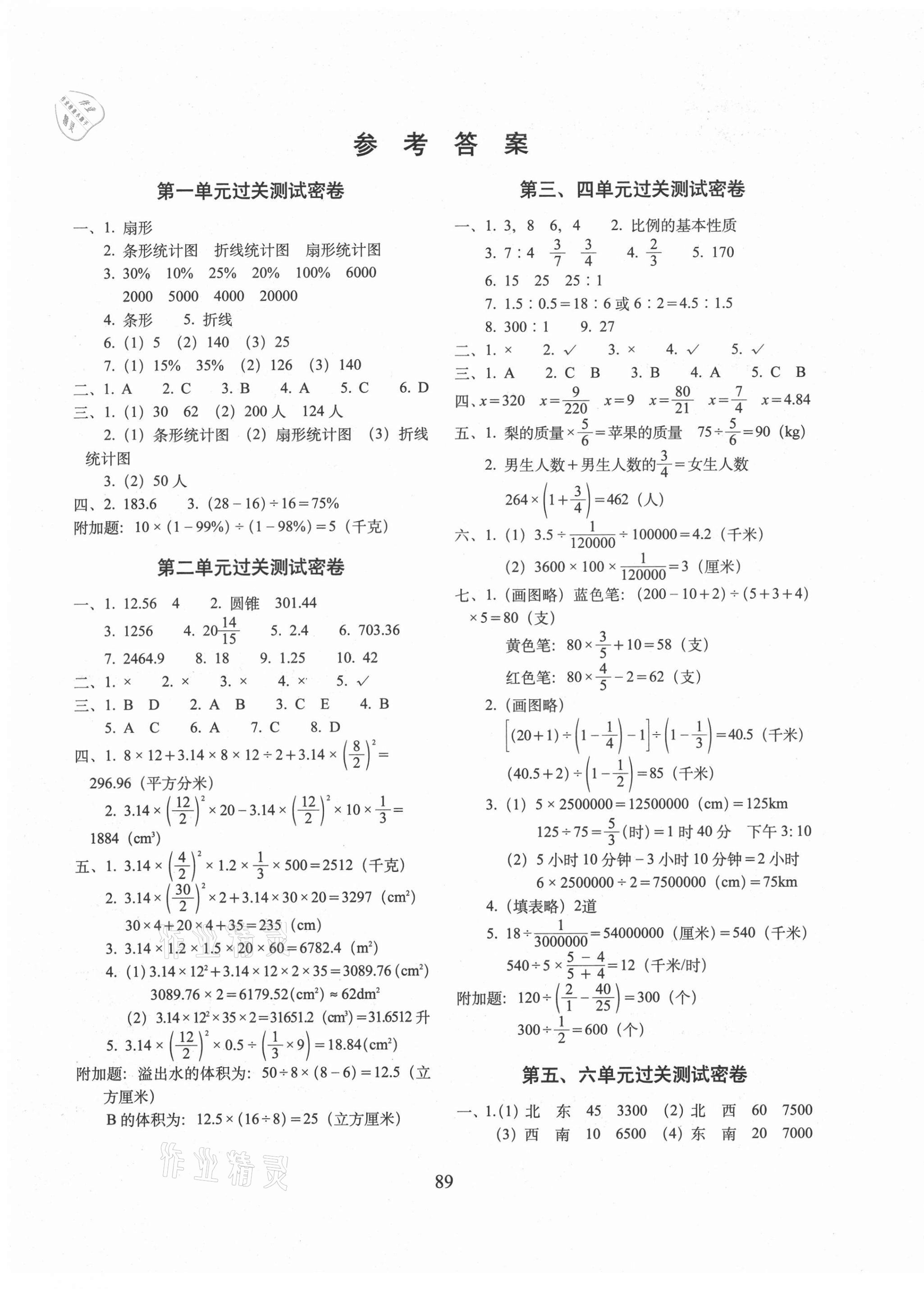 2021年期末冲刺100分完全试卷六年级数学下册江苏教育版 第1页