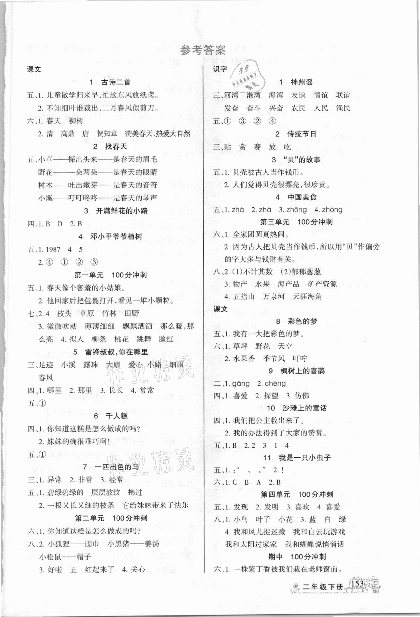 2021年名師點睛字詞句段篇二年級下冊人教版 第1頁