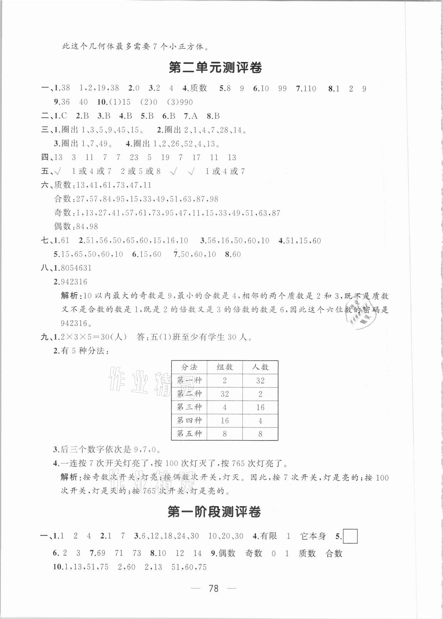 2021年步步升全优达标测评卷五年级数学下册人教版 第2页