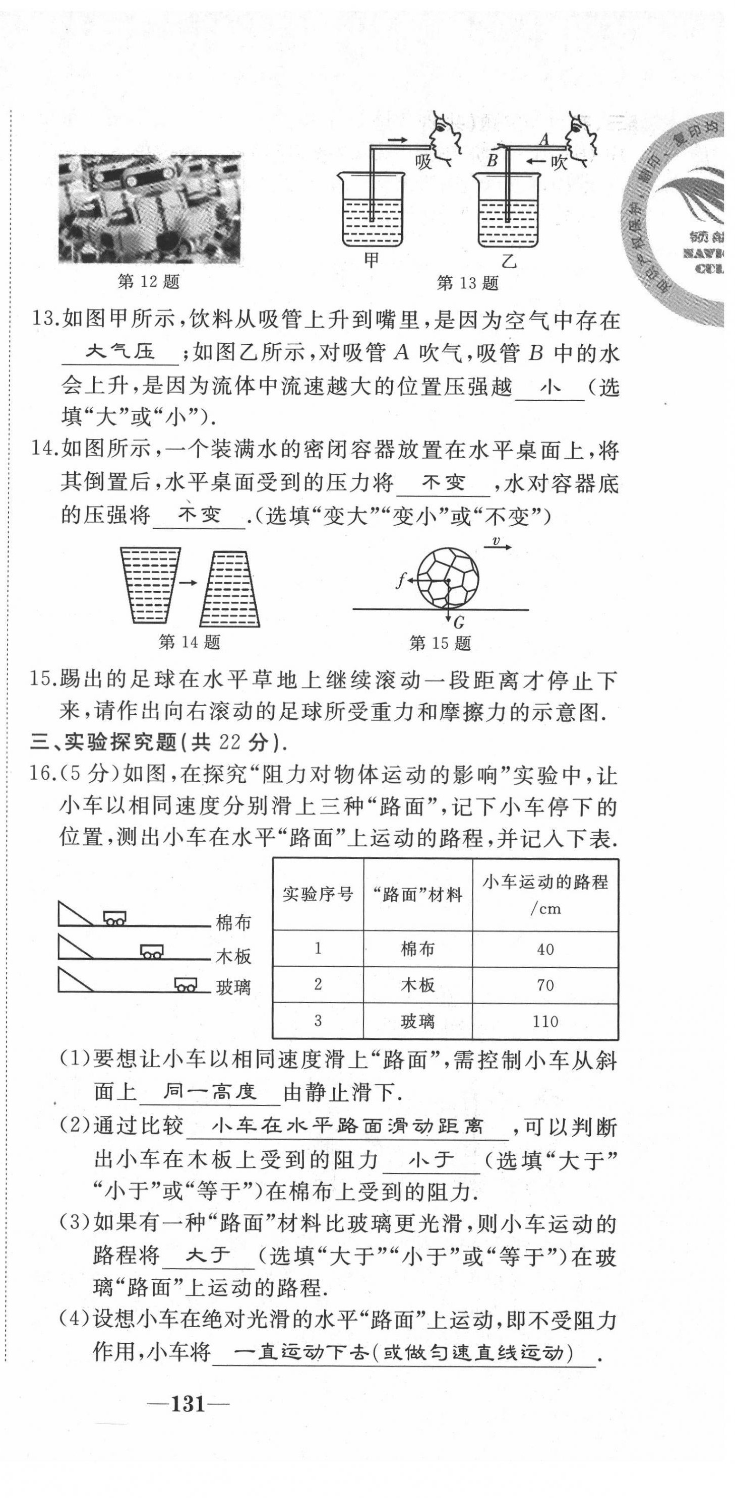 2021年名校一号梦启课堂八年级物理下册人教版 第21页