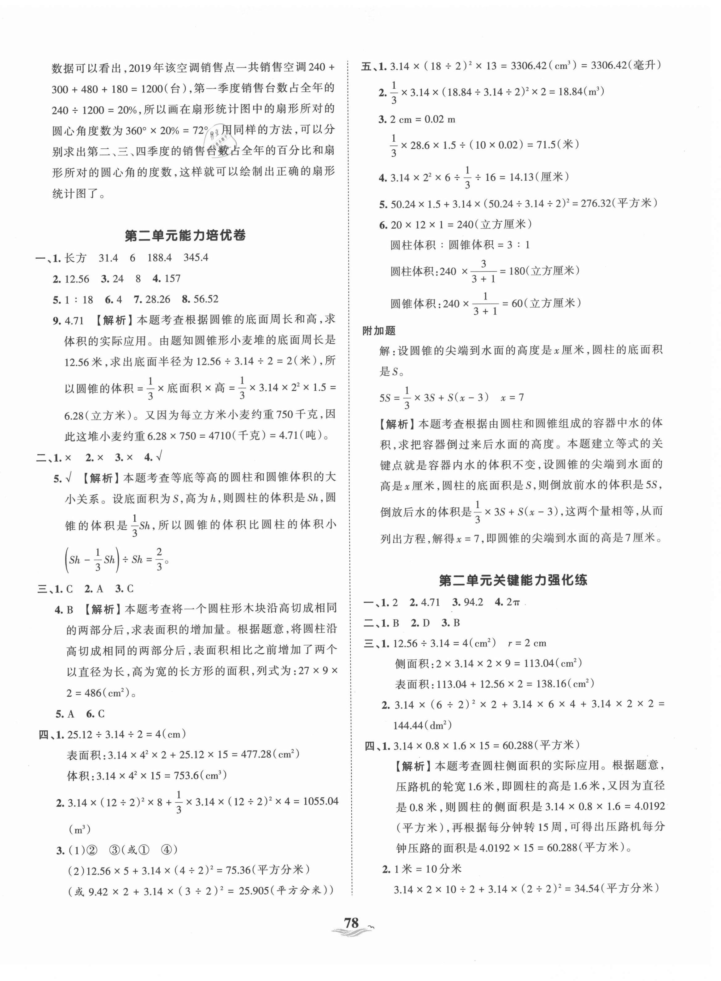 2021年王朝霞培优100分六年级数学下册苏教版 第2页