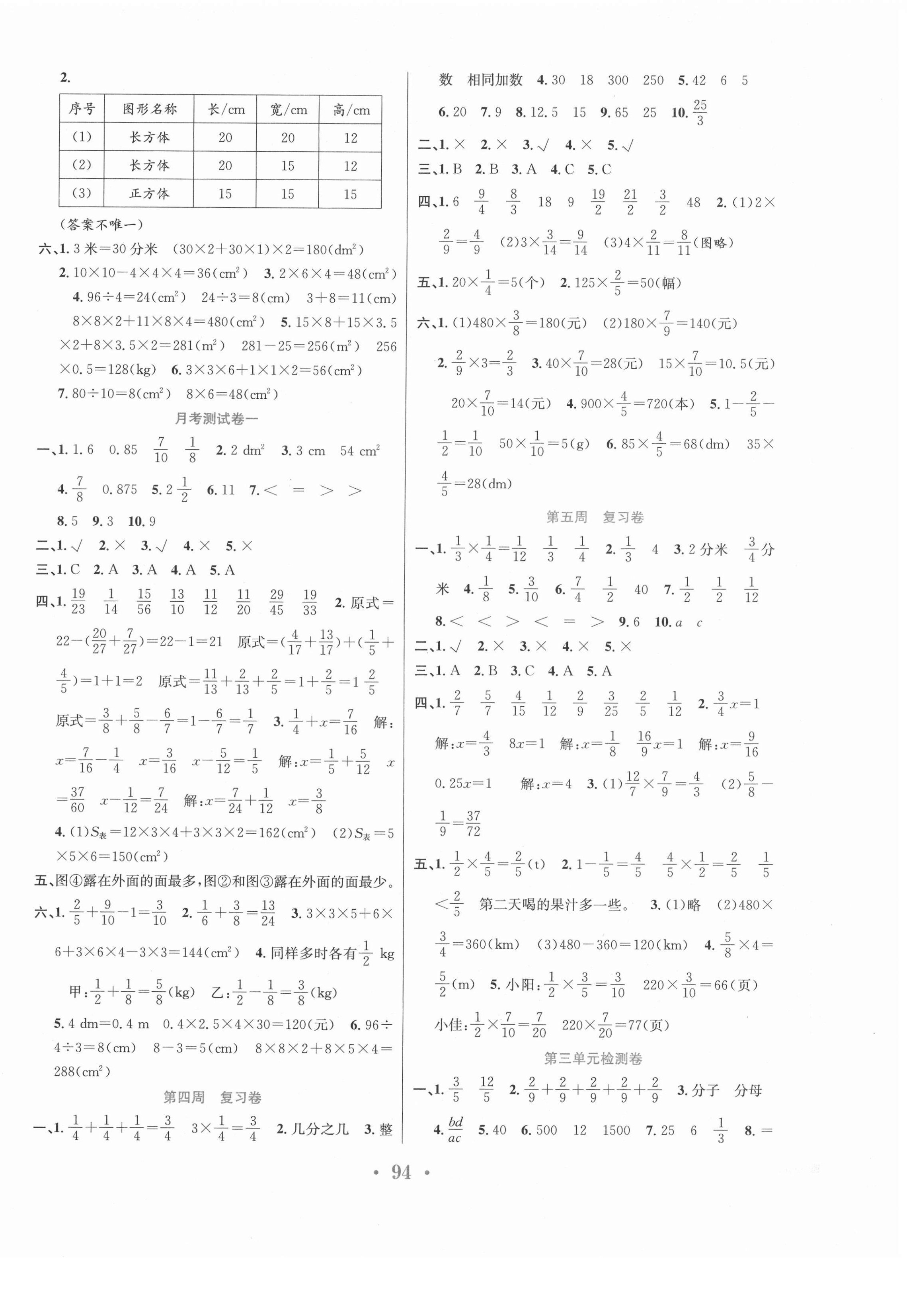 2021年百校聯(lián)盟金考卷五年級數(shù)學(xué)下冊北師大版 第2頁