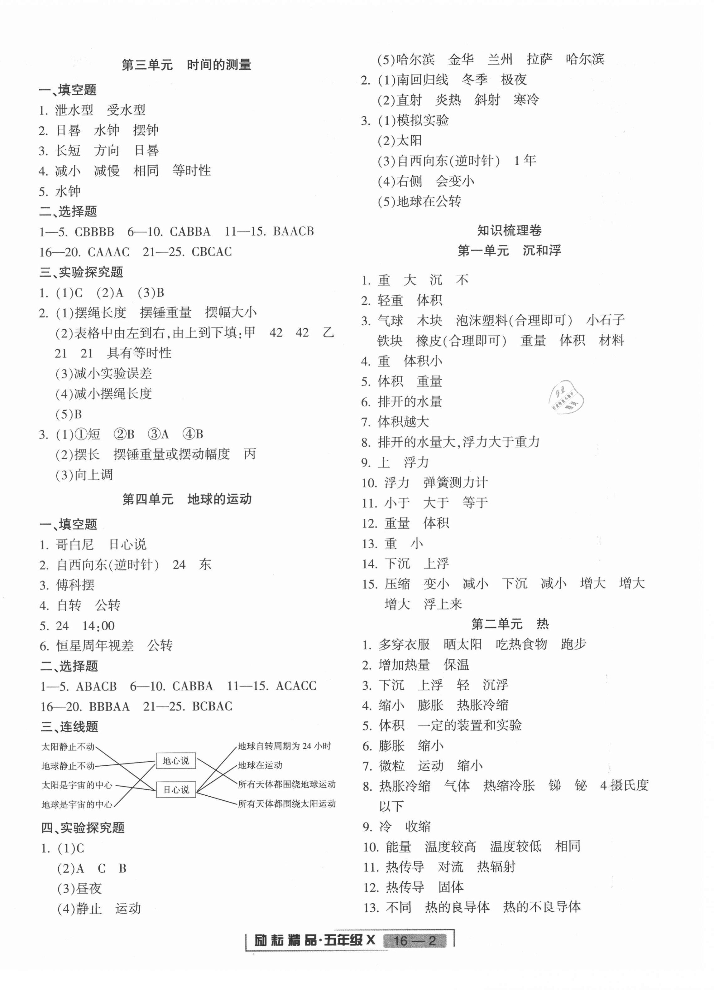 2021年浙江新期末五年级科学下册教科版 第2页