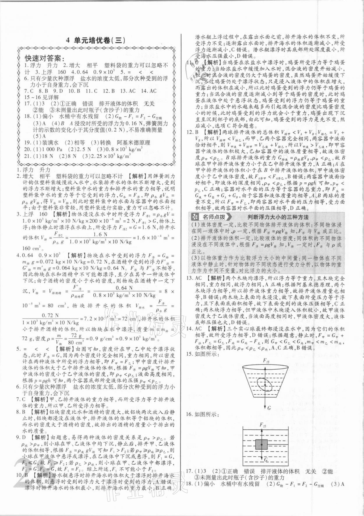 2021年单元金卷八年级物理下册人教版 第4页