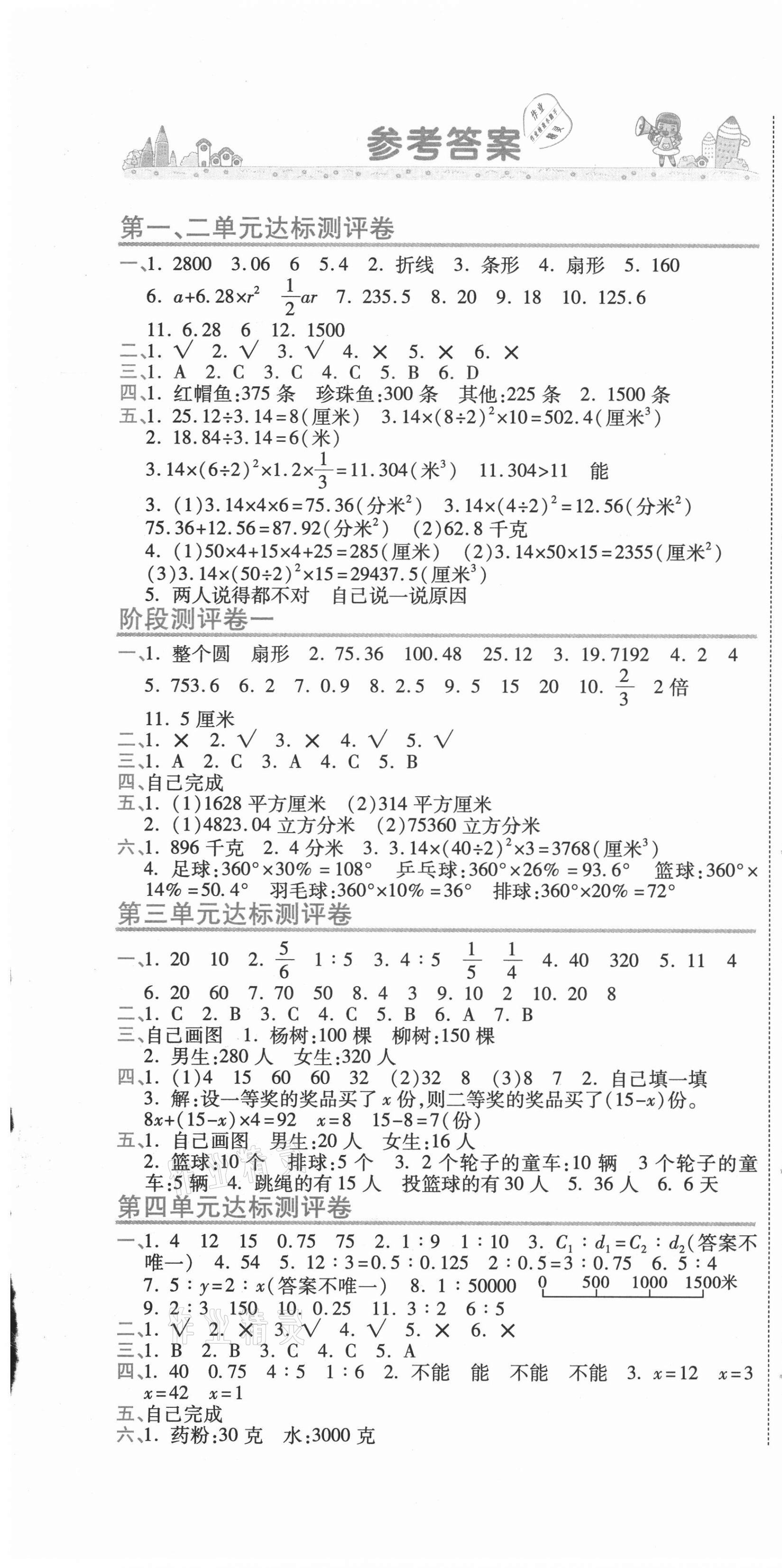 2021年期末100分沖刺卷六年級數(shù)學(xué)下冊江蘇版 第1頁