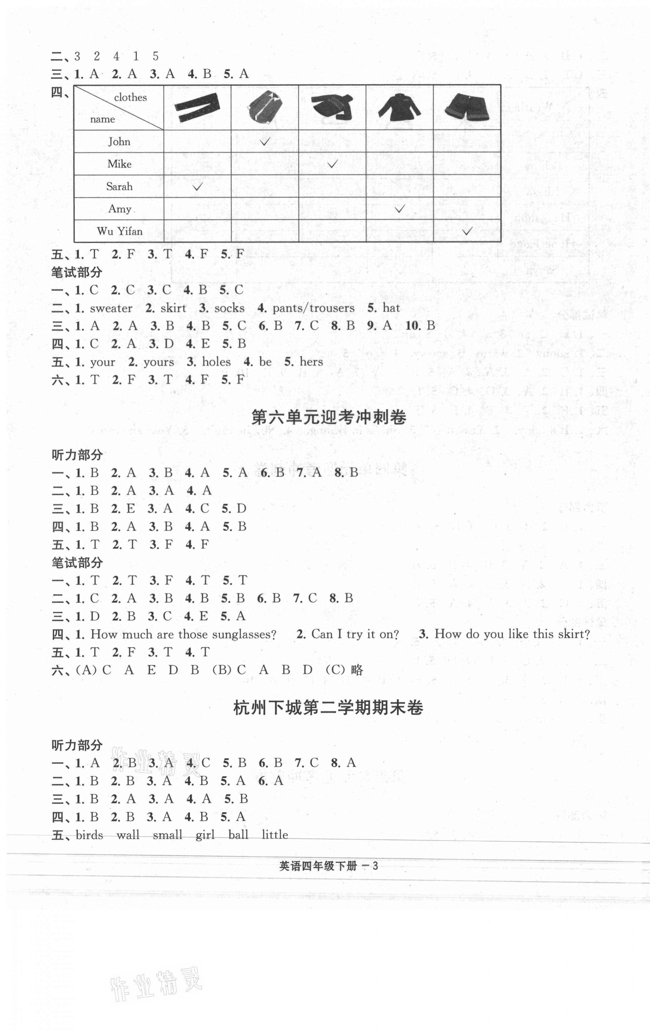 2021年浙江各地期末迎考卷四年級(jí)英語(yǔ)下冊(cè)人教版 第3頁(yè)