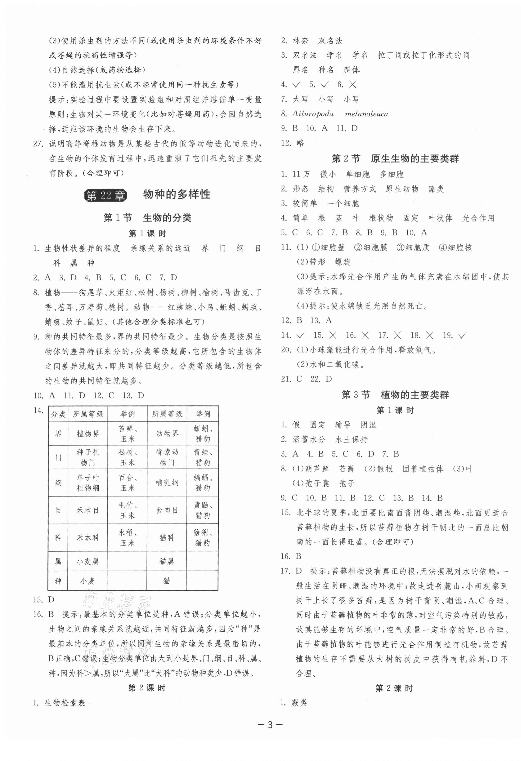 2021年1課3練單元達(dá)標(biāo)測(cè)試八年級(jí)生物學(xué)下冊(cè)北師大版 第3頁