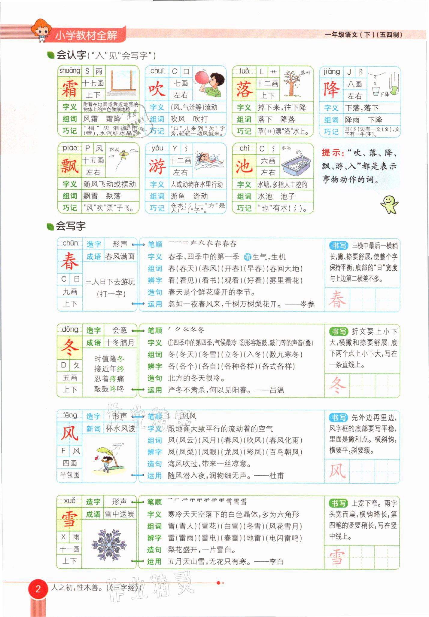 2021年教材課本一年級語文下冊人教版54制 參考答案第2頁