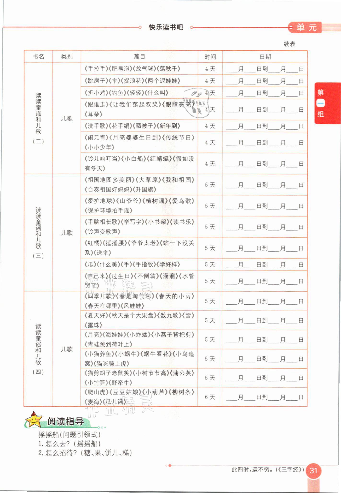 2021年教材課本一年級(jí)語(yǔ)文下冊(cè)人教版54制 參考答案第31頁(yè)