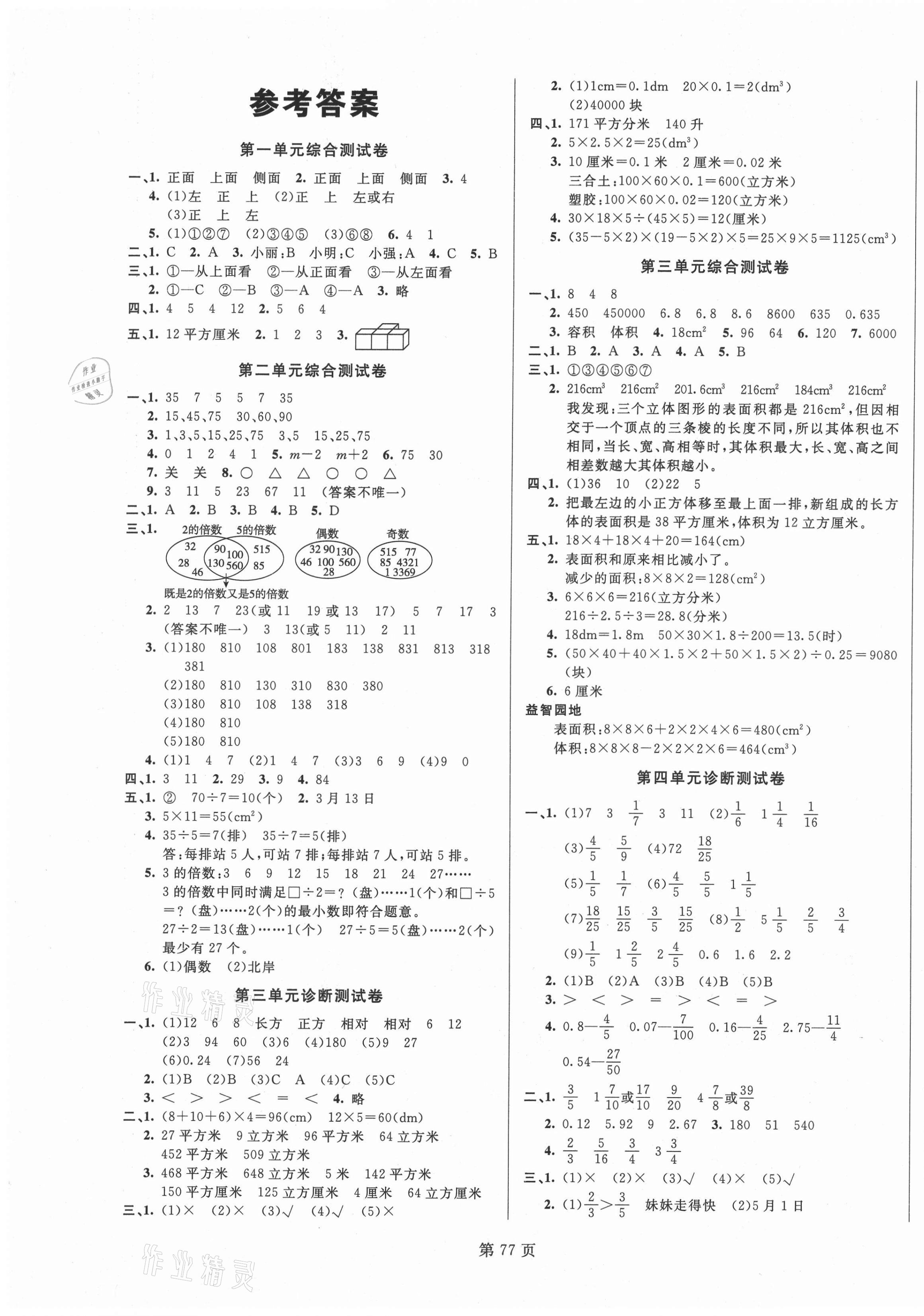 2021年海淀1号卷五年级数学下册人教版 第1页